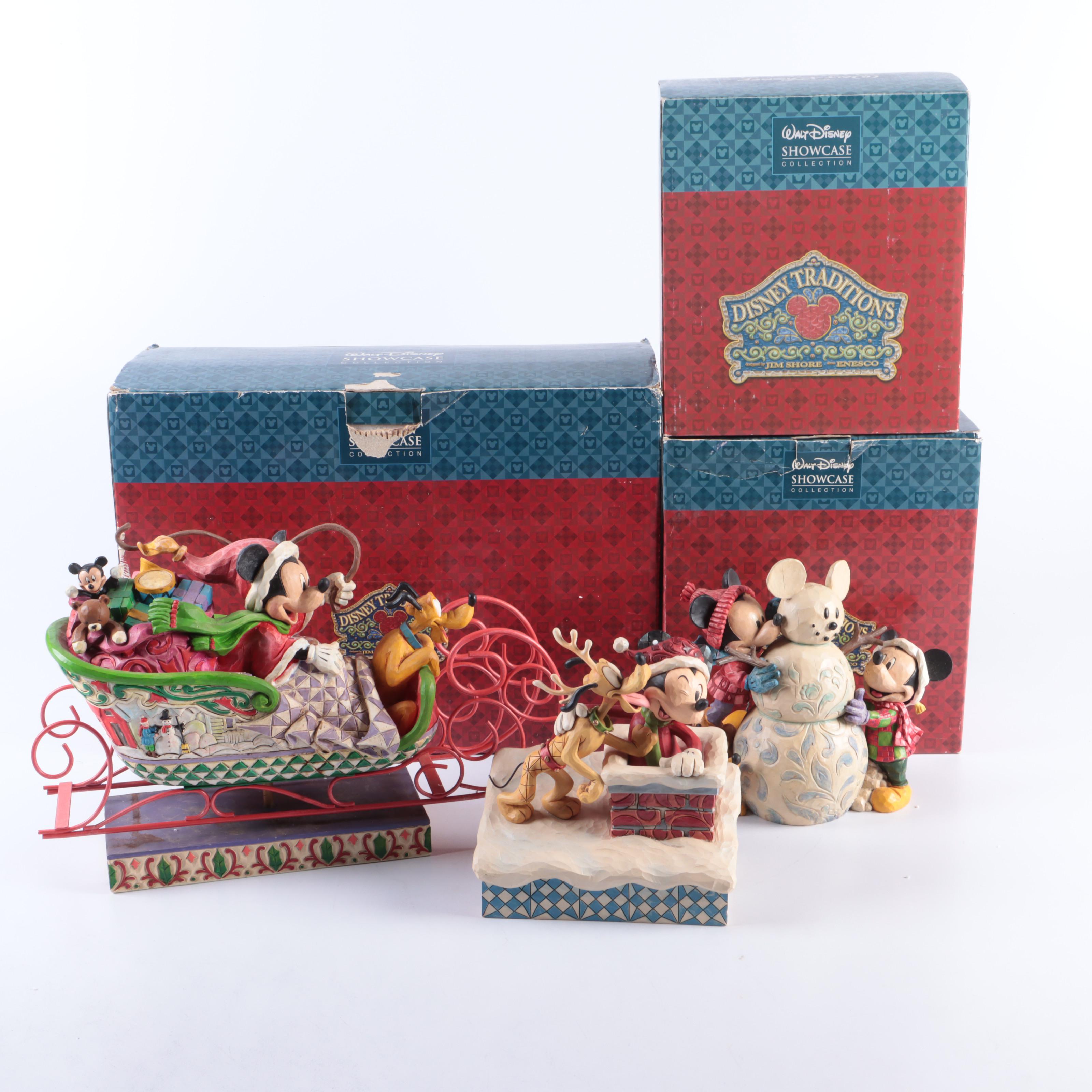 Jim Shore "Laughing All The Way" and Other Disney Showcase Figurines