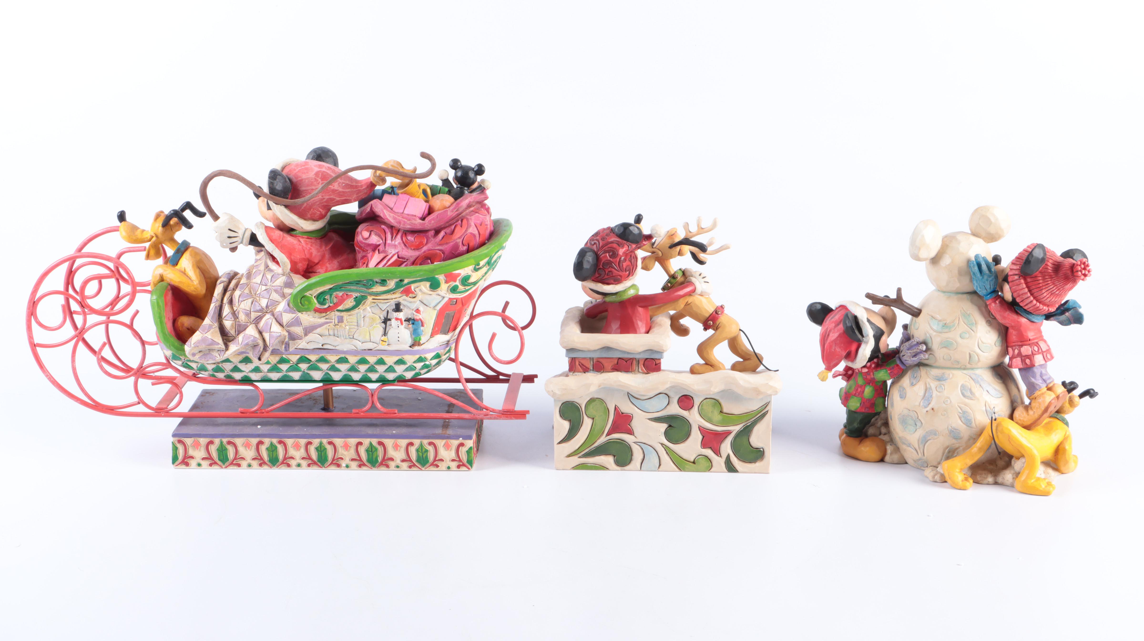 Jim Shore "Laughing All The Way" and Other Disney Showcase Figurines