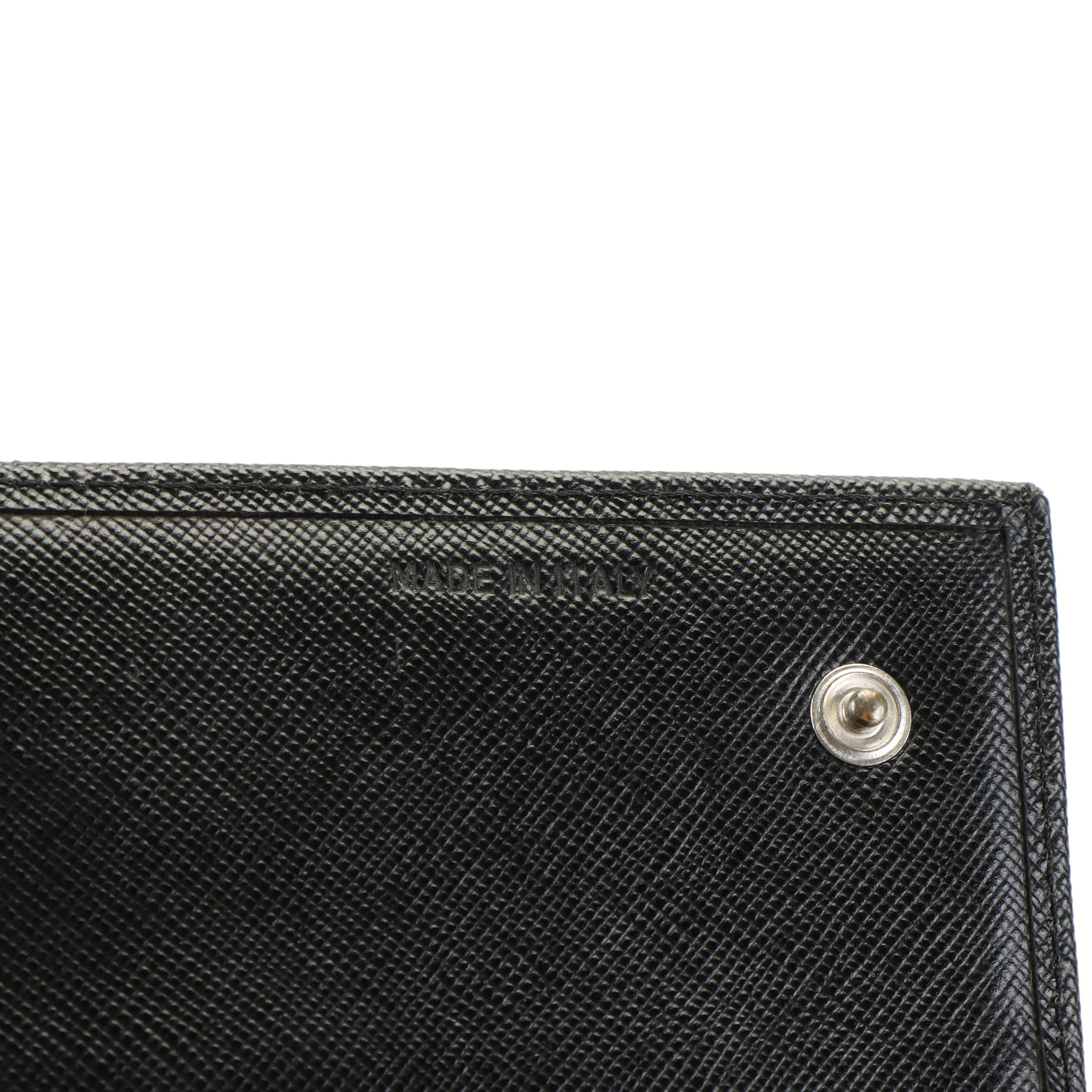 PRADA Black Saffiano Full Flap Long Wallet