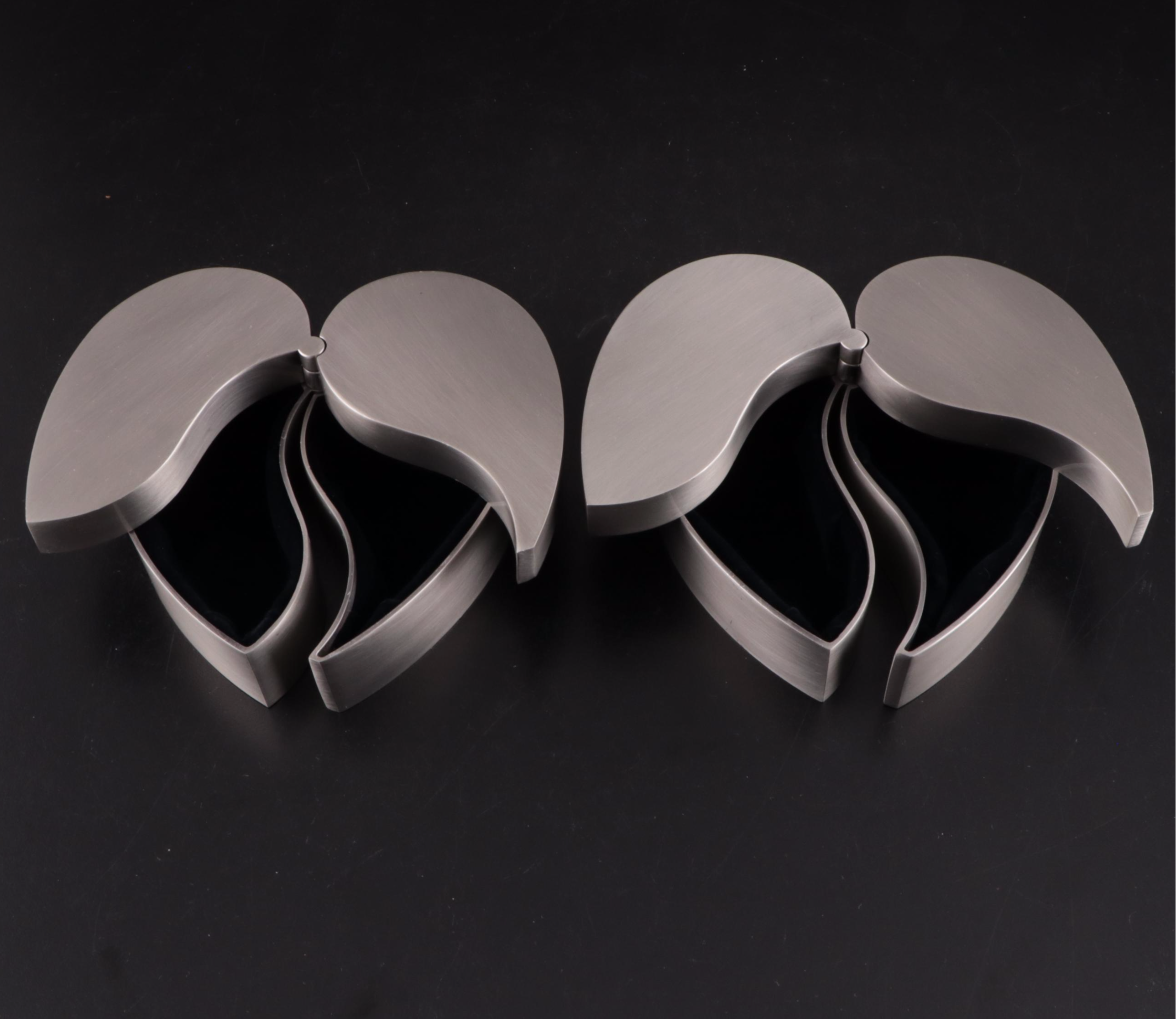 Collection of Brushed Metal and Velvet Lined Pill Boxes