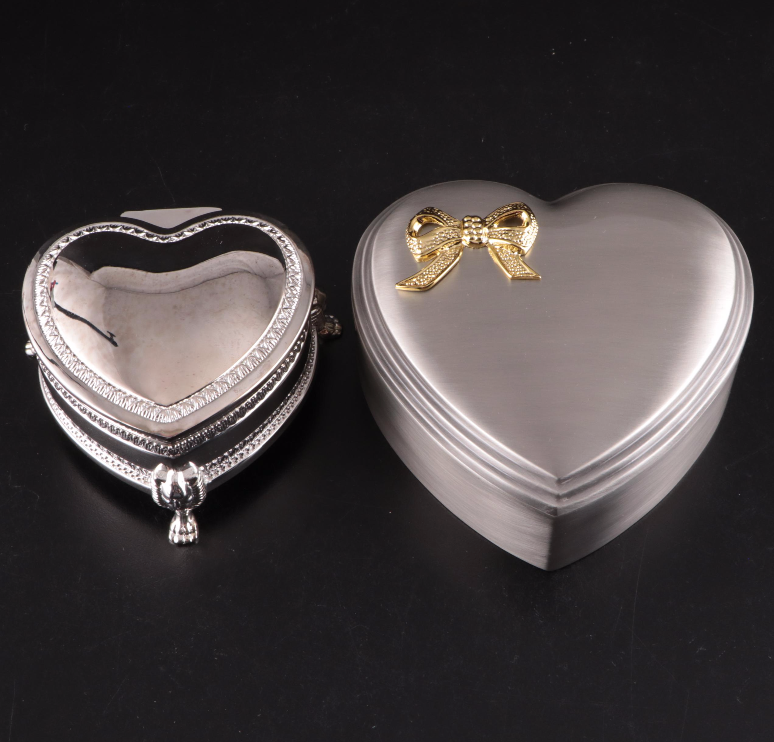 Collection of Brushed Metal and Velvet Lined Pill Boxes