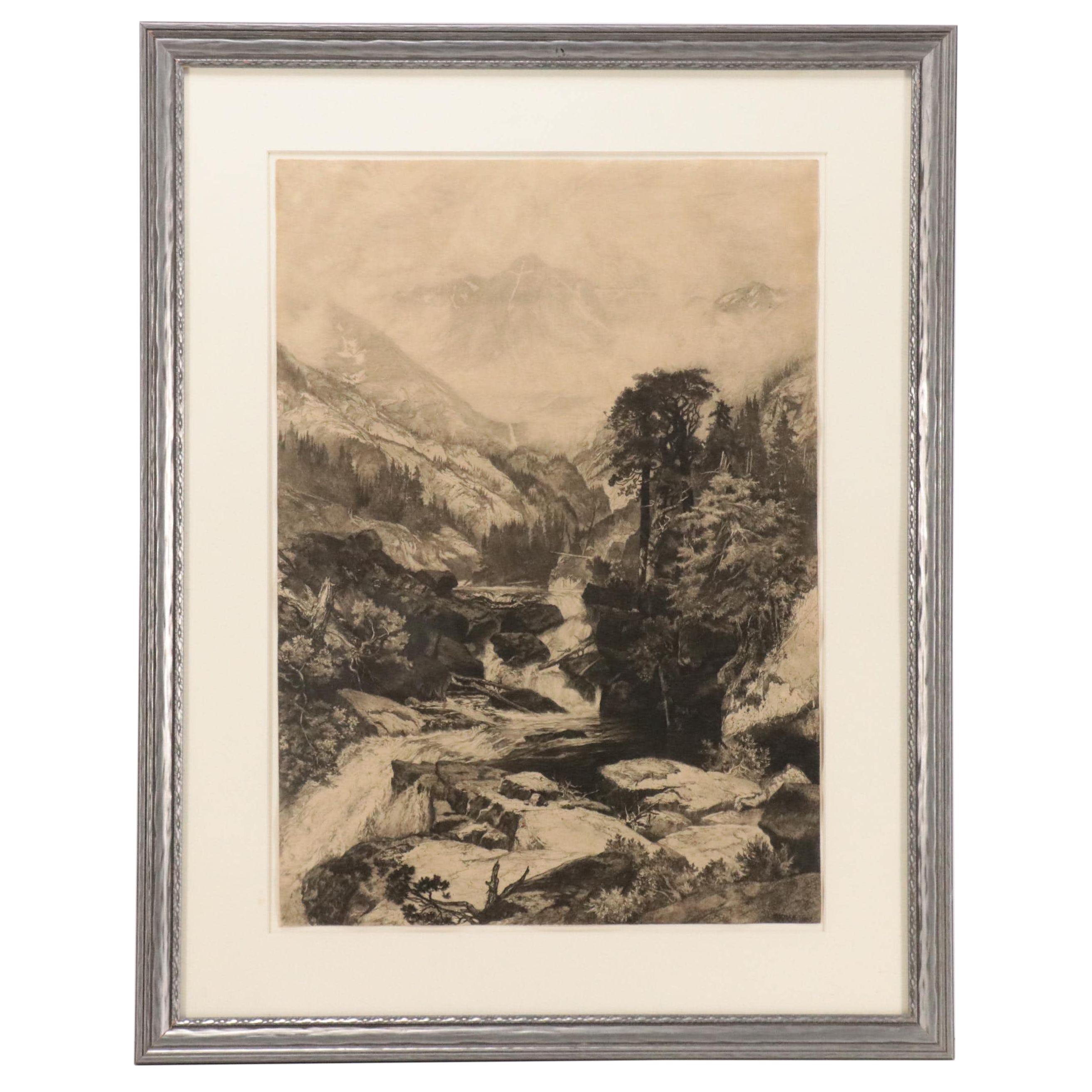 Thomas Moran Etching "Mountain of the Holy Cross," 1888