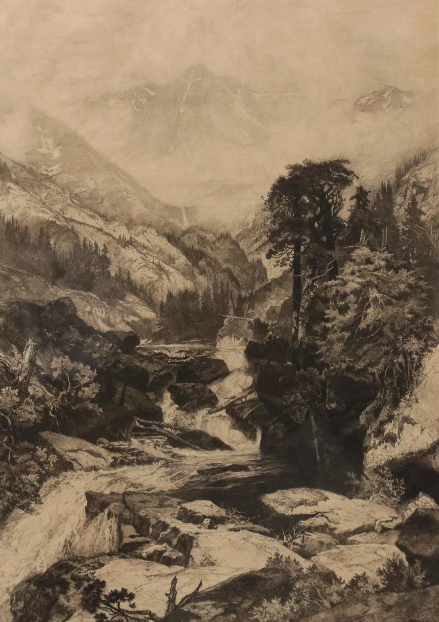 Thomas Moran Etching "Mountain of the Holy Cross," 1888