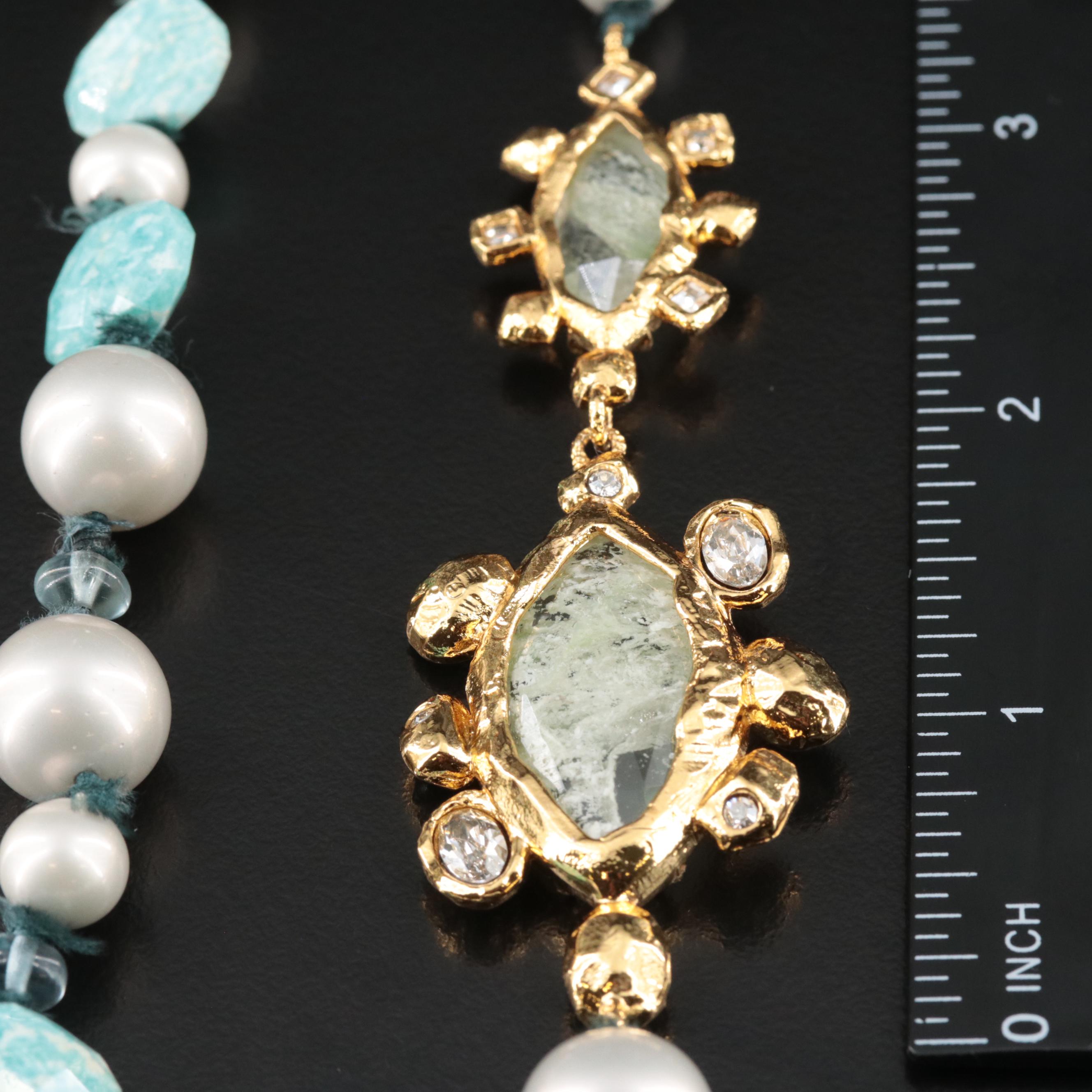 Alexis Bittar Necklace with Crystal and Faux Pearls
