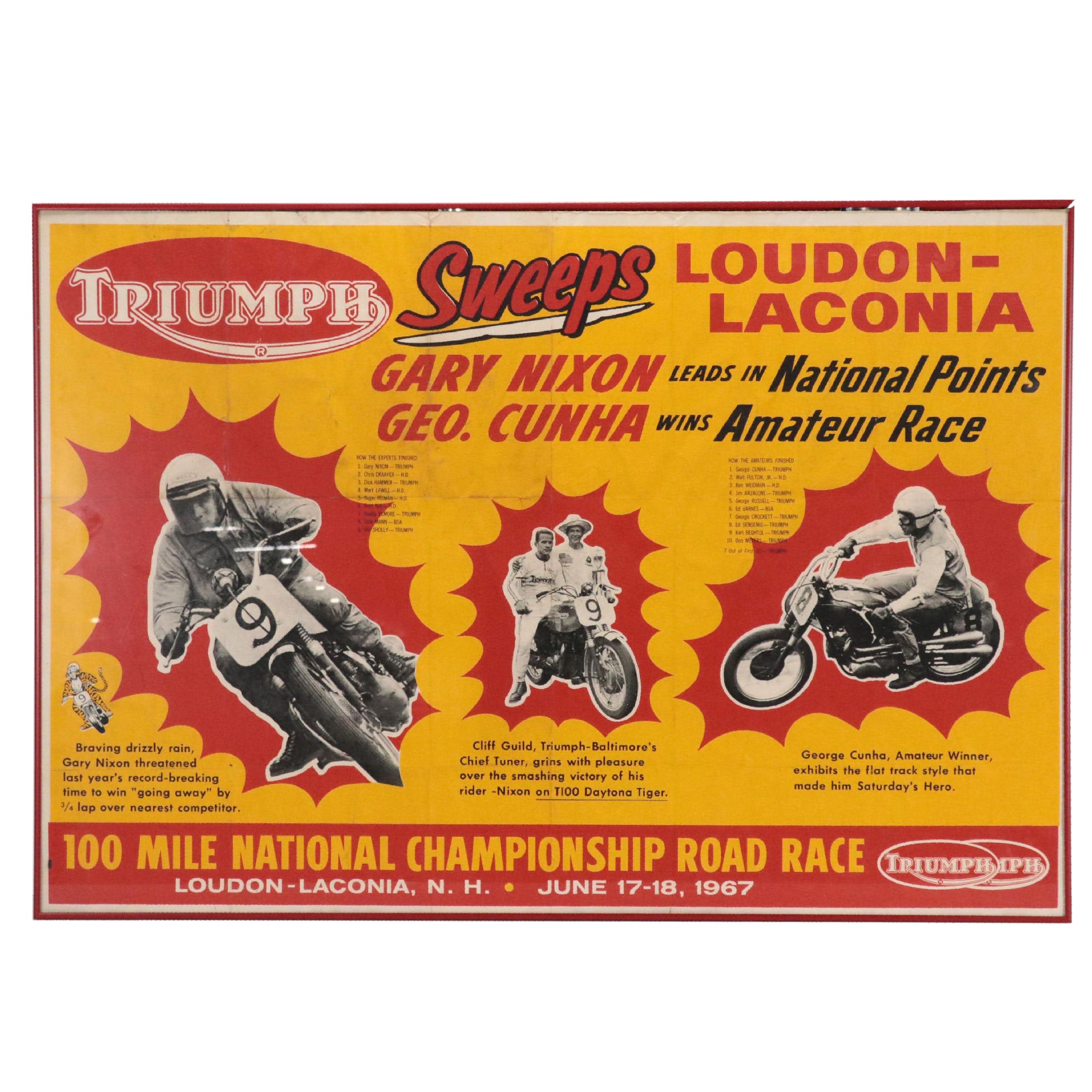 100 Mile National Championship Road Race Poster, 1967