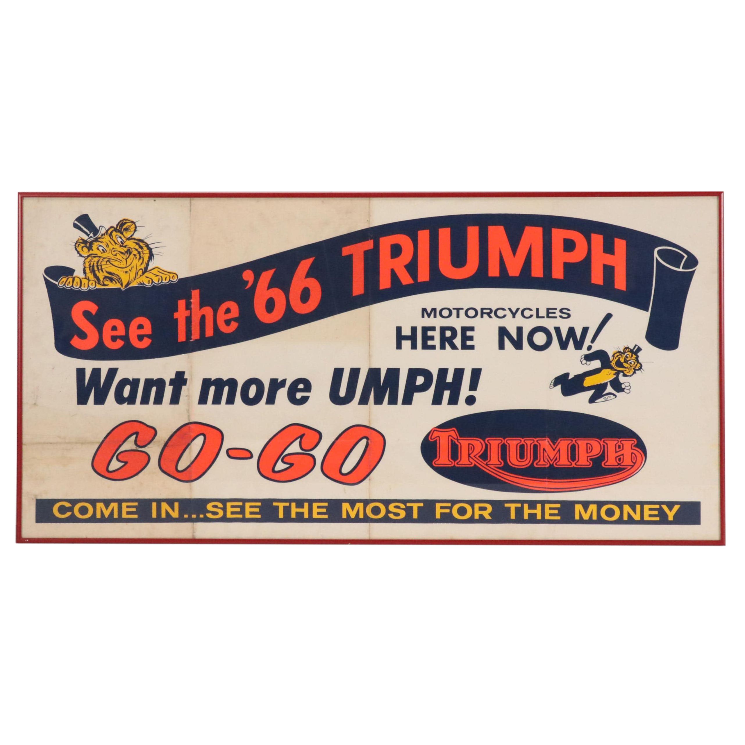 Triumph Motorcycles Advertisement Wall Sign, 1966