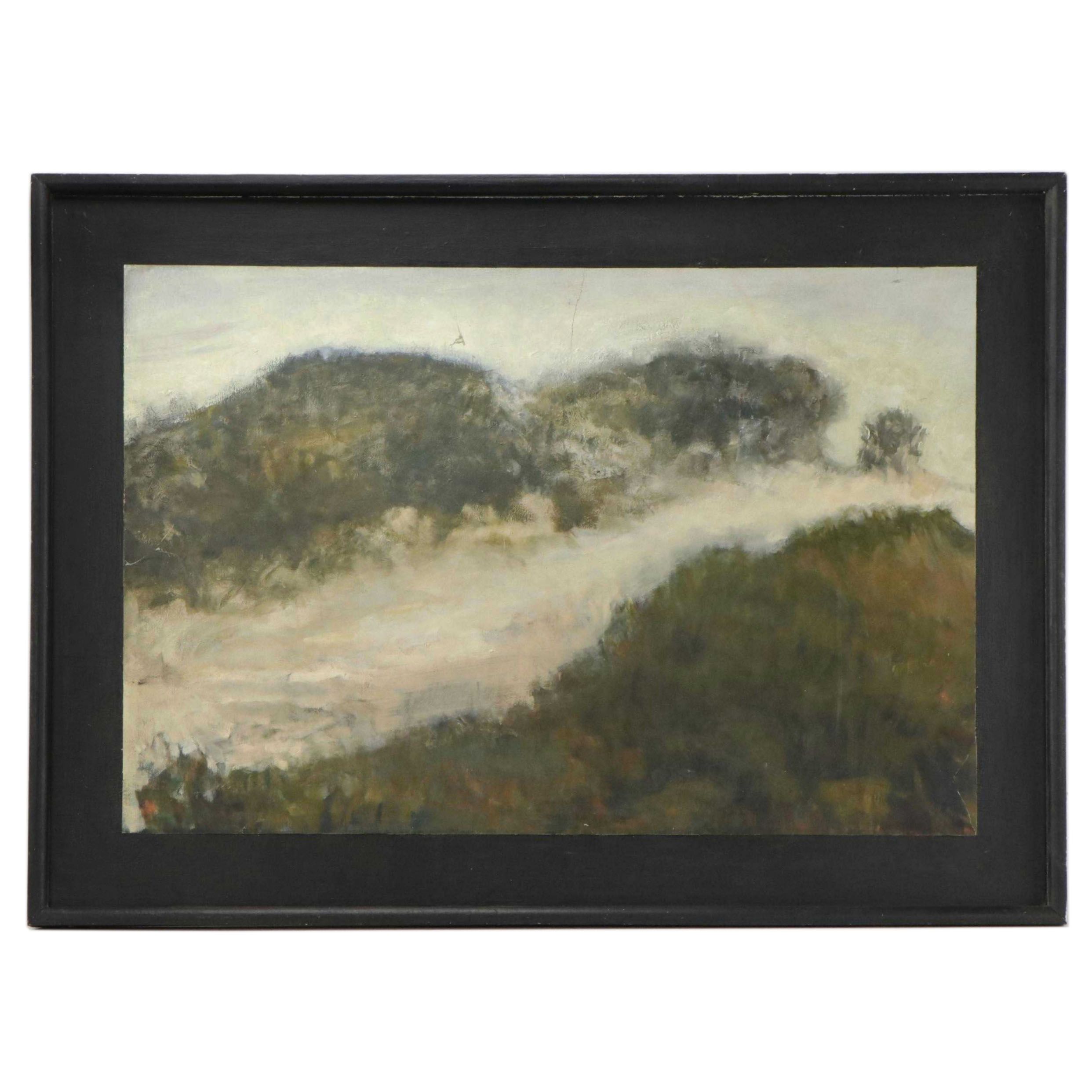 Abstracted Atmospheric Landscape Oil Painting