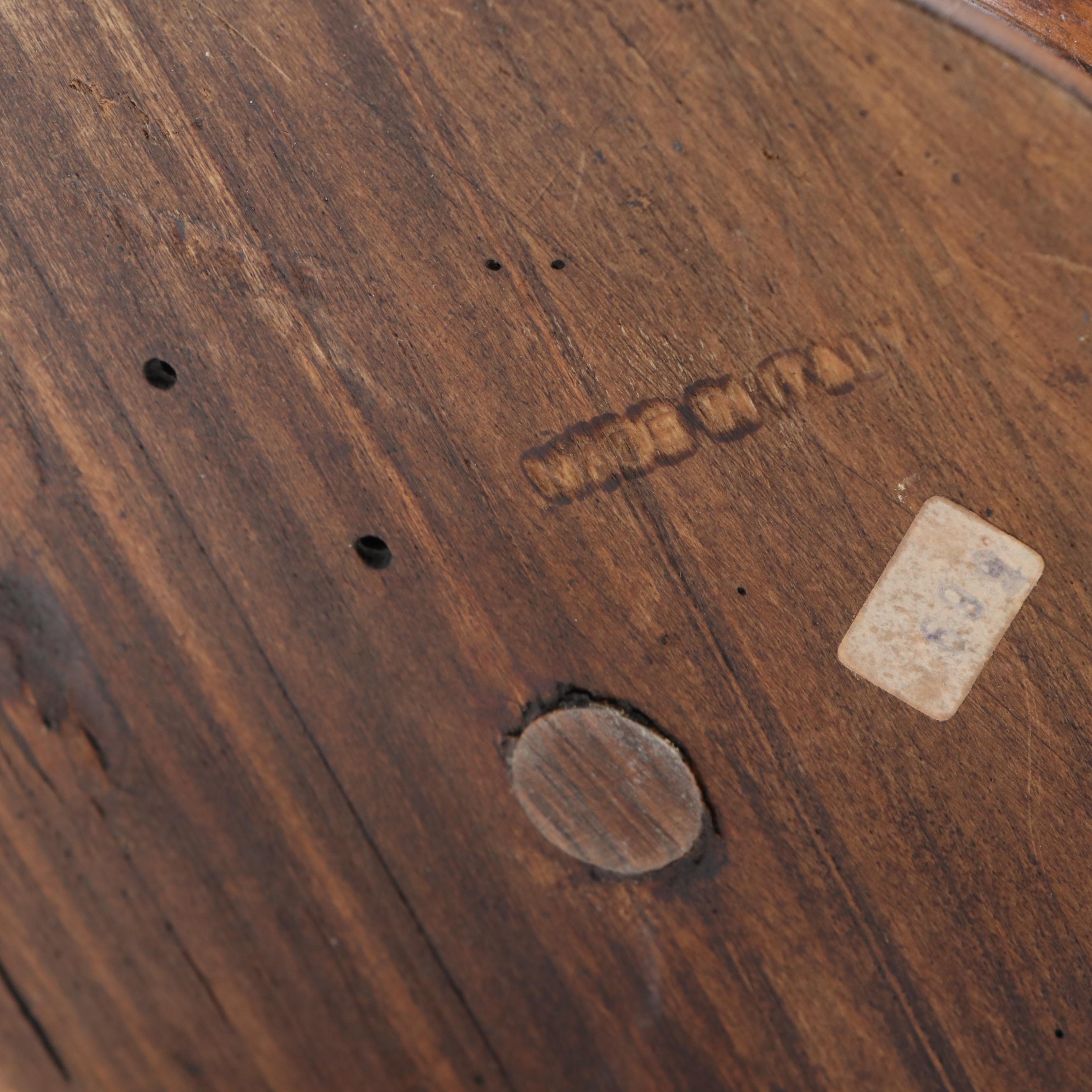 Italian Wooden Pedestal Bowl with Brass Bowl Insert