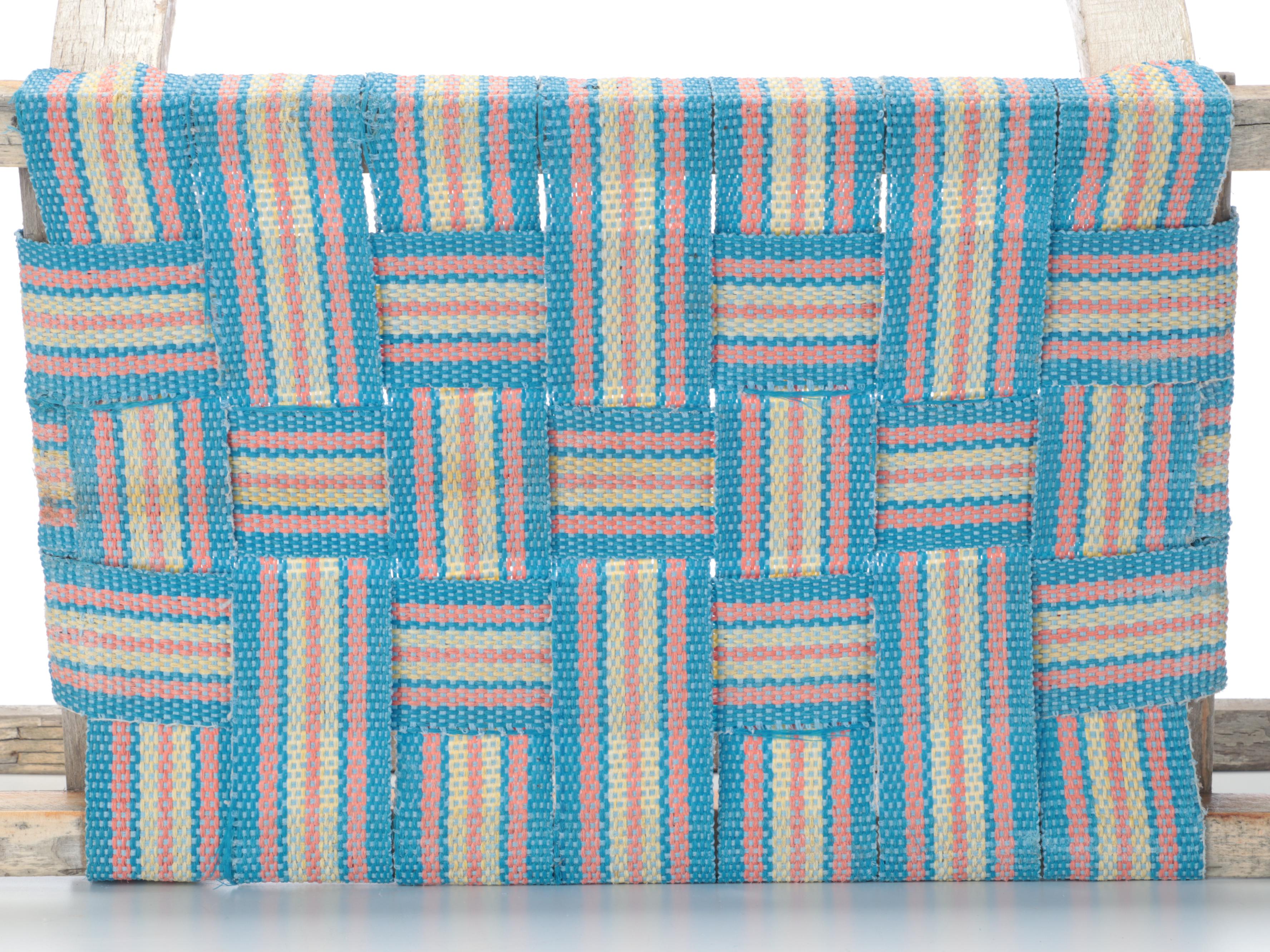 Wooden Toboggan Sled with Woven Seat