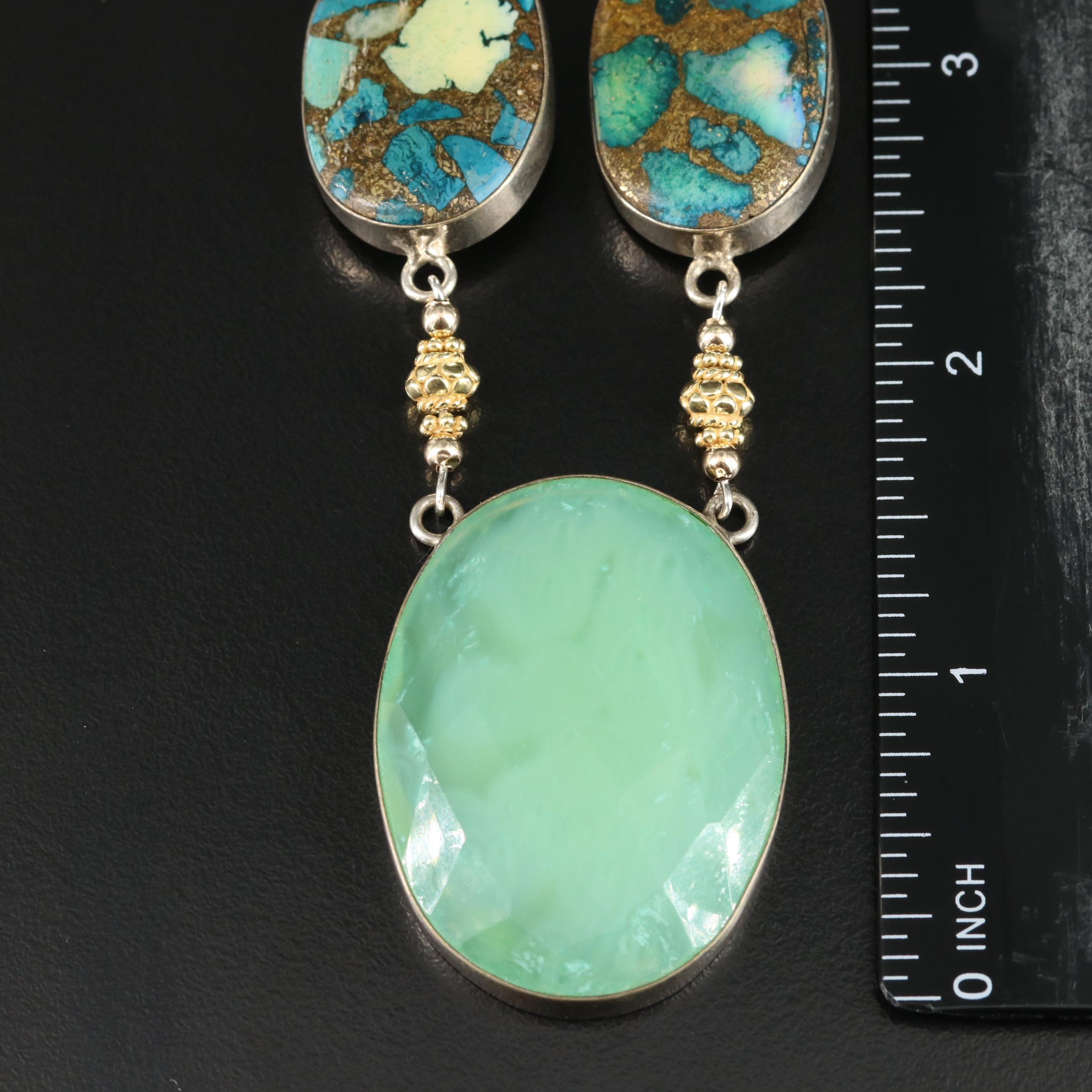 Chalcedony and Gemstone Necklace Including Sterling