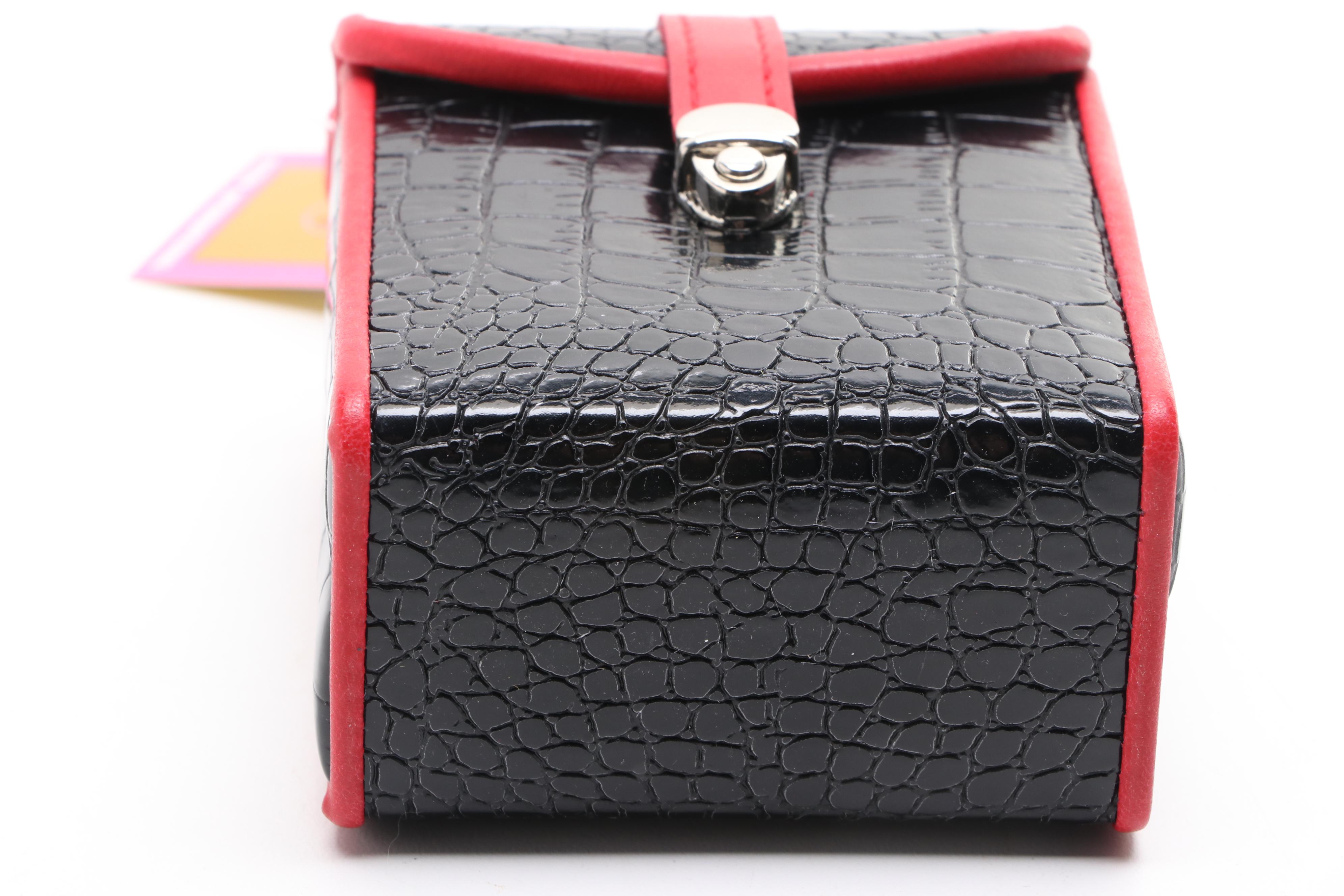 Rowallan Crocodile Embossed Faux Leather Travel Jewelry Boxes