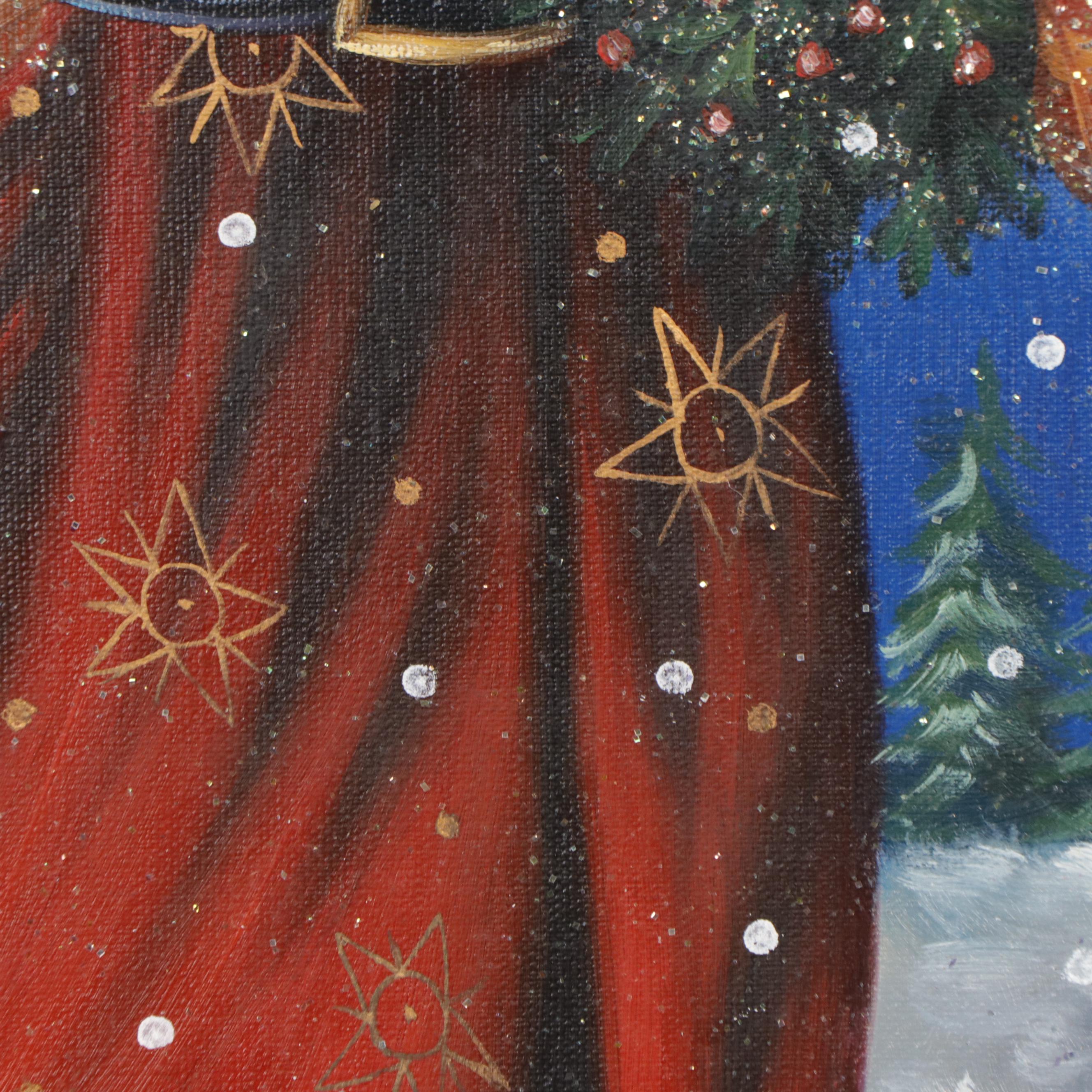 Christopher Radko Mixed Media Oil Painting "Noel Nicholas"