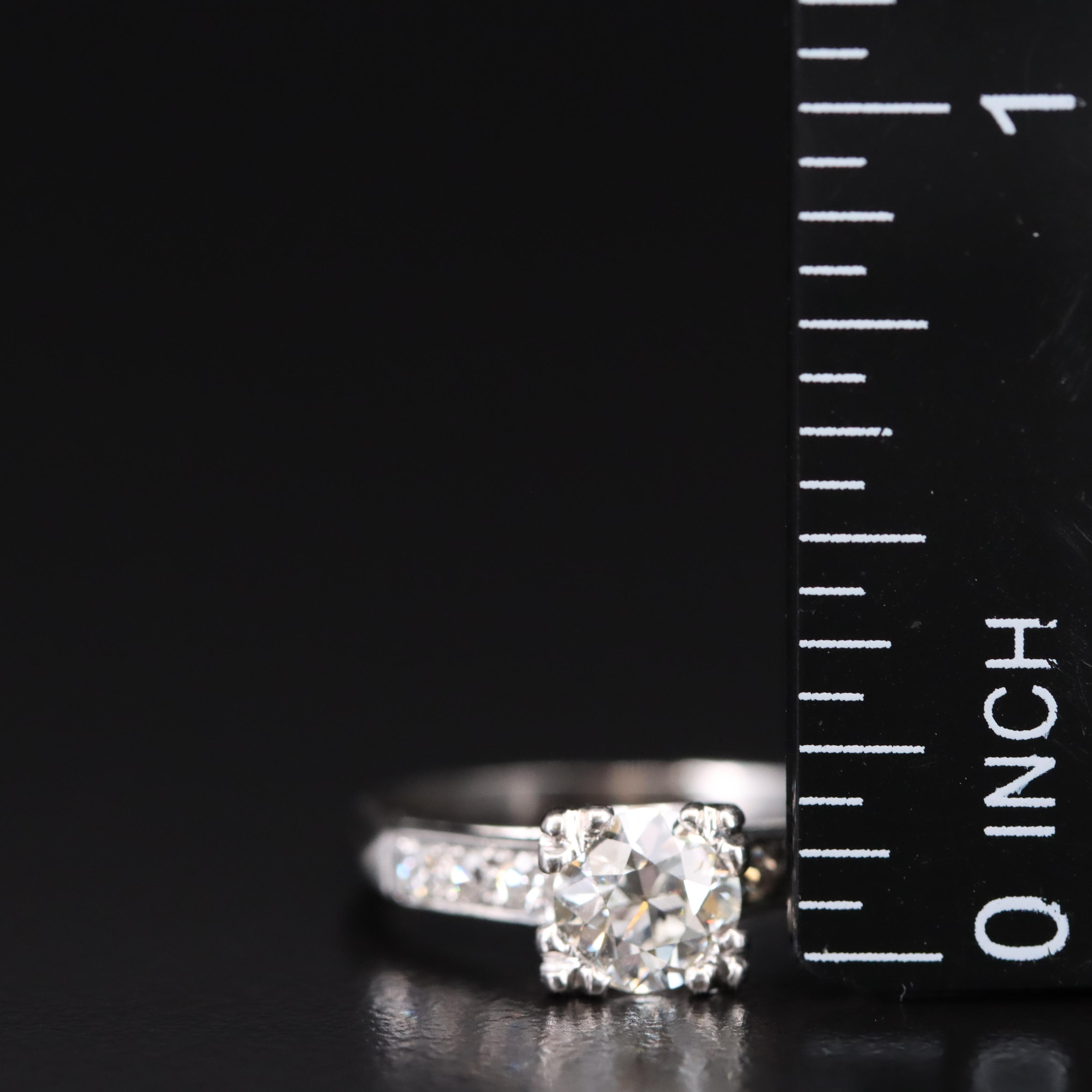 Vintage Platinum 0.79 CTW Diamond Ring