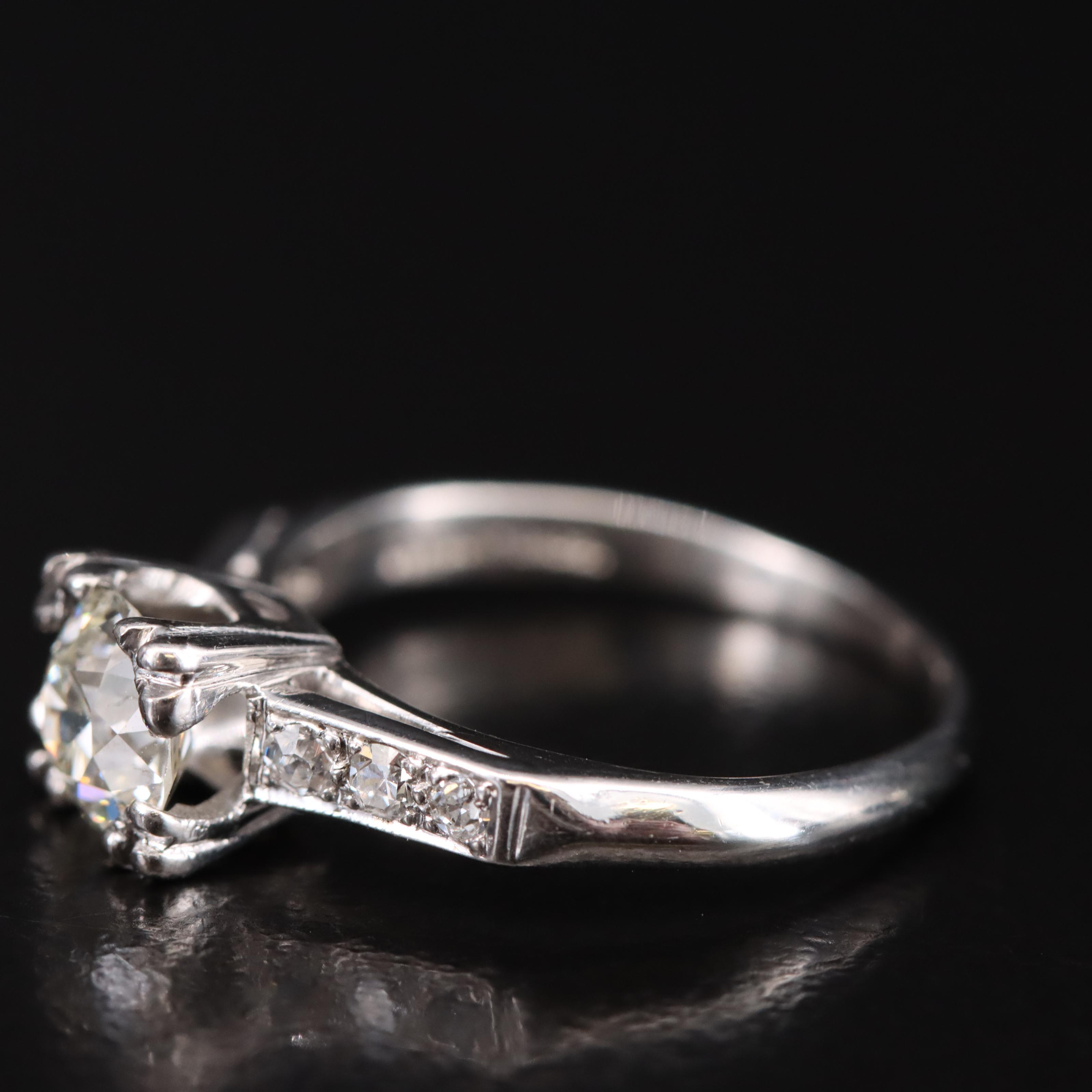 Vintage Platinum 0.79 CTW Diamond Ring