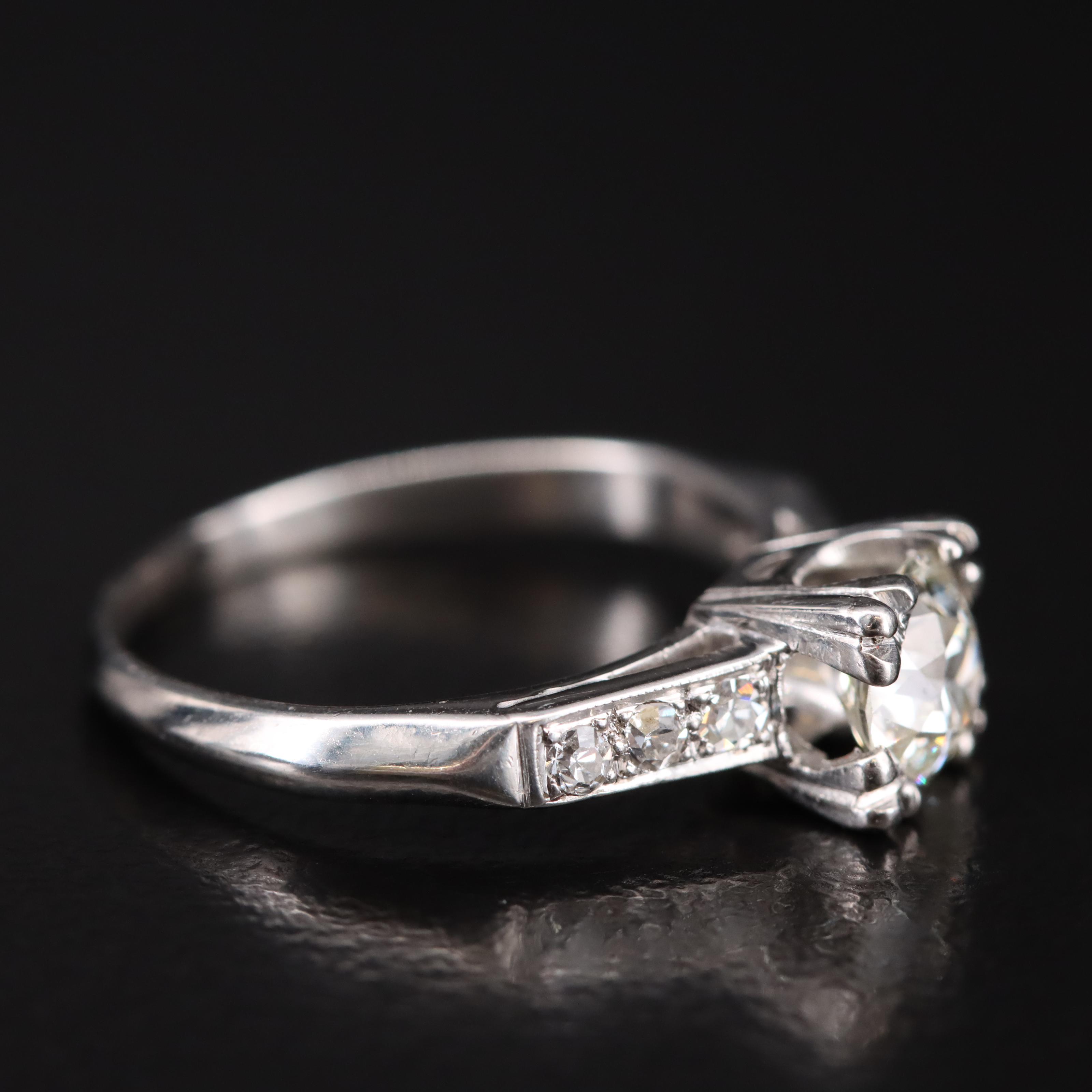 Vintage Platinum 0.79 CTW Diamond Ring