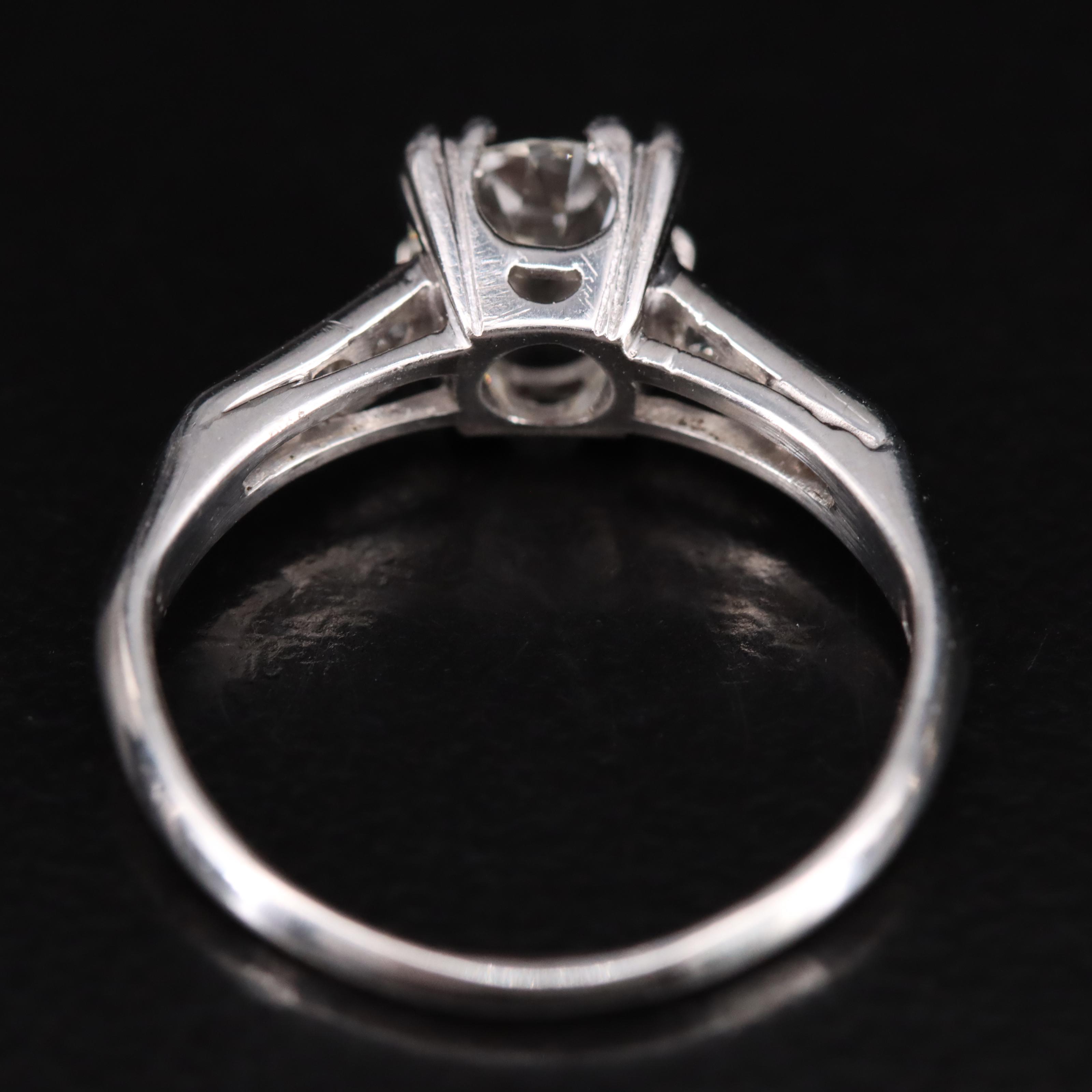Vintage Platinum 0.79 CTW Diamond Ring