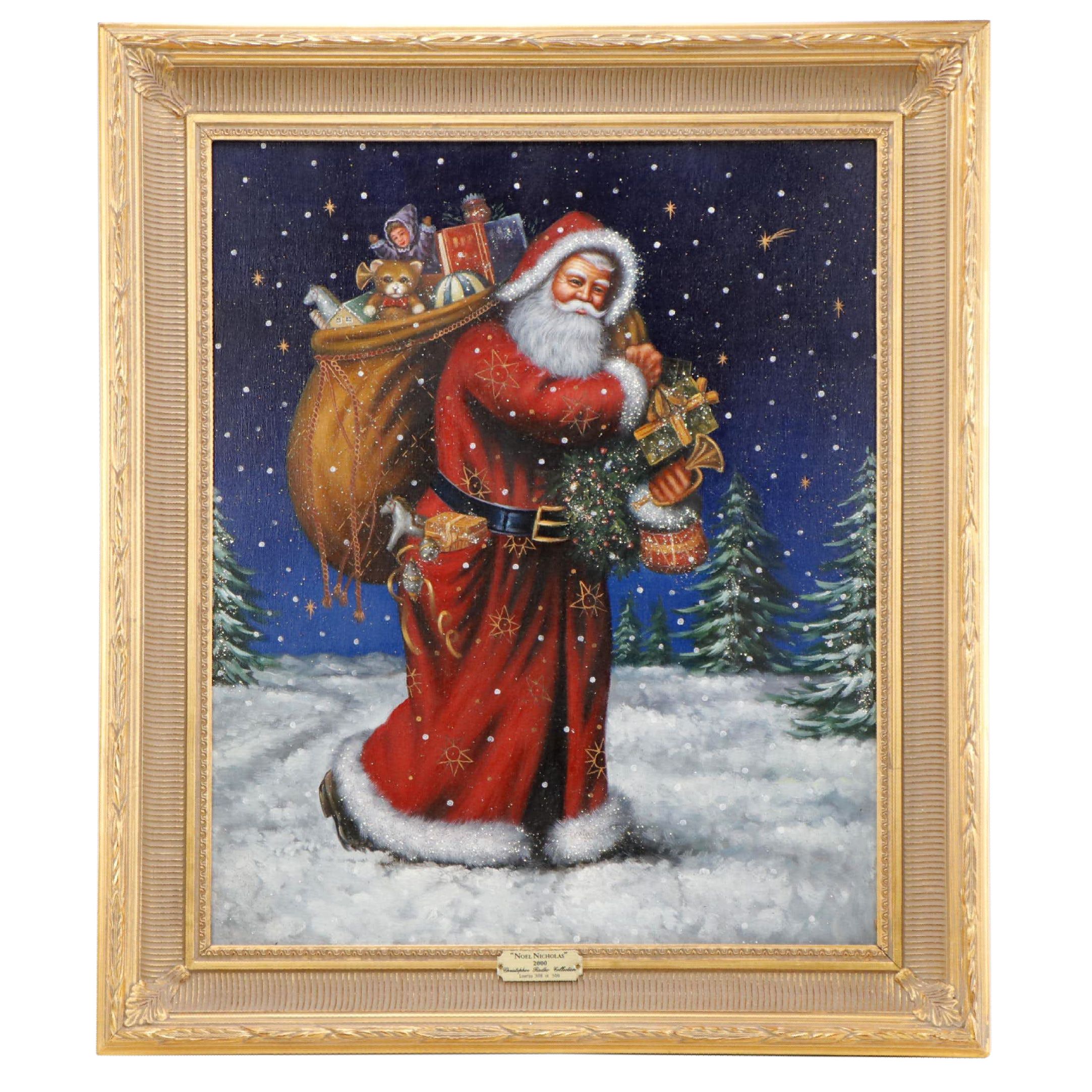 Christopher Radko Mixed Media Oil Painting "Noel Nicholas"