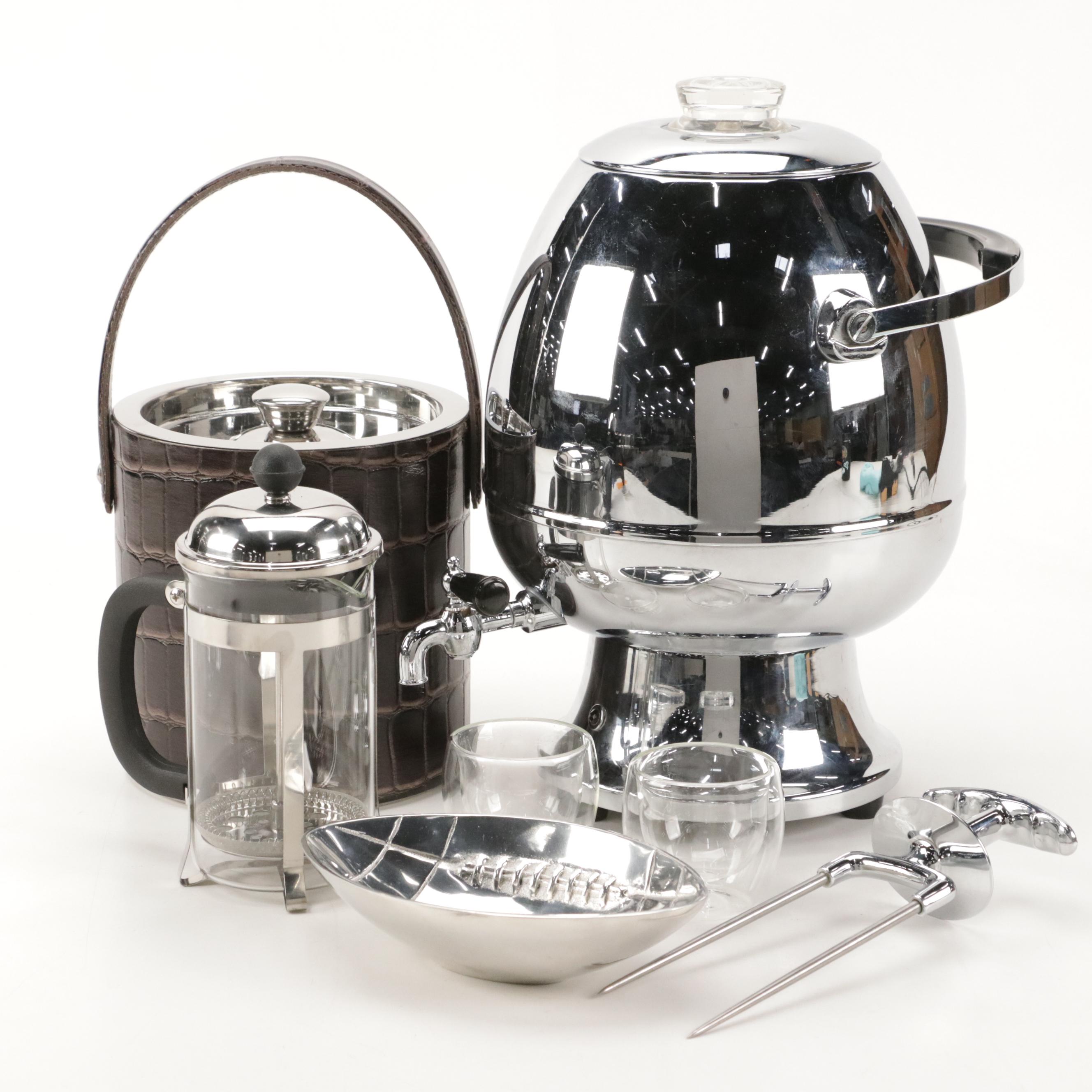 Hamilton Beach Chrome Coffee Percolator Carafe with Other Kitchen Accessories