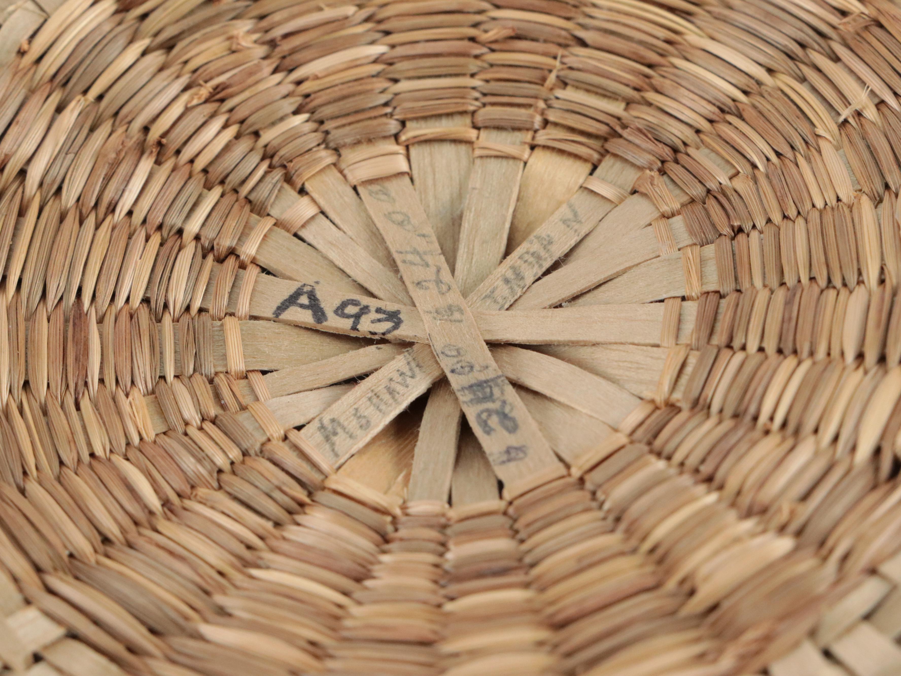 Akwesasne Mohawk Woven Ash and Sweetgrass Strawberry Basket