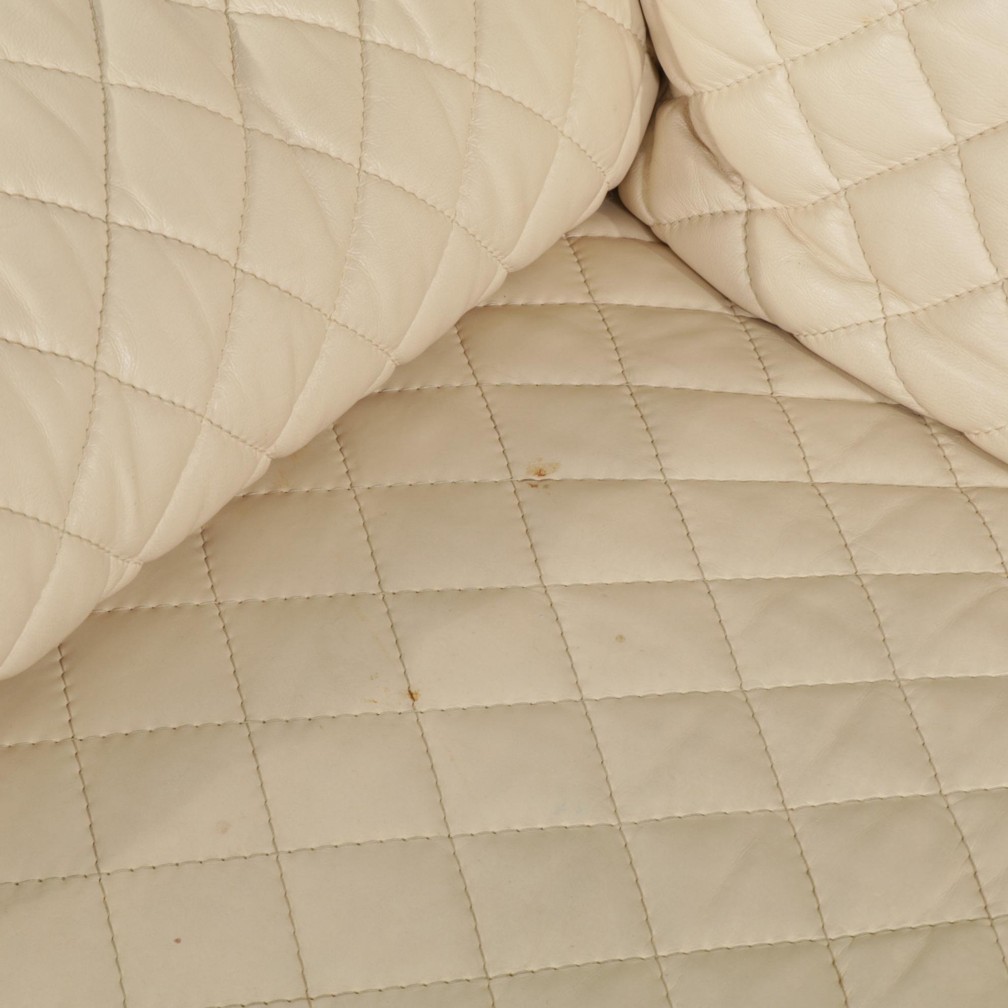 Contemporary Italian Quilted Leather Loveseat Sofa