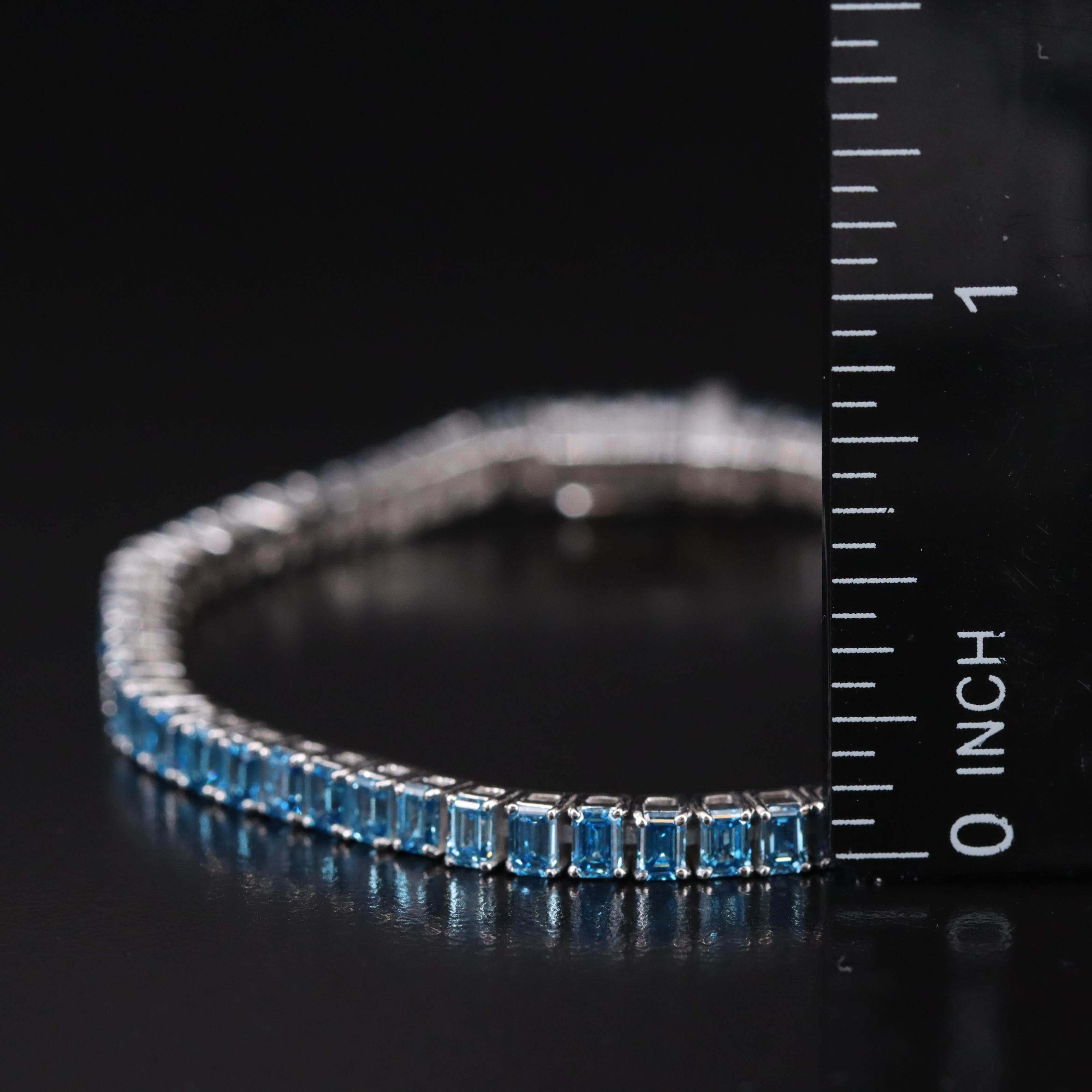 14K 6.56 CTW Fancy Blue Diamond Tennis Bracelet