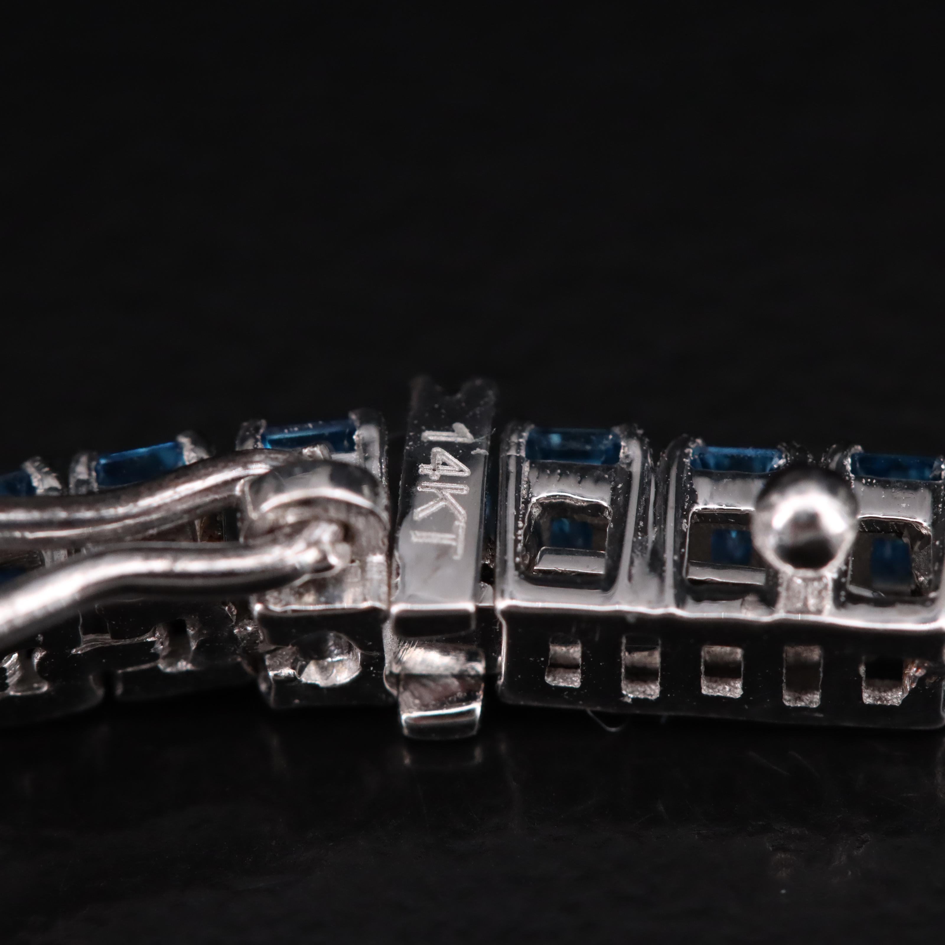 14K 6.56 CTW Fancy Blue Diamond Tennis Bracelet