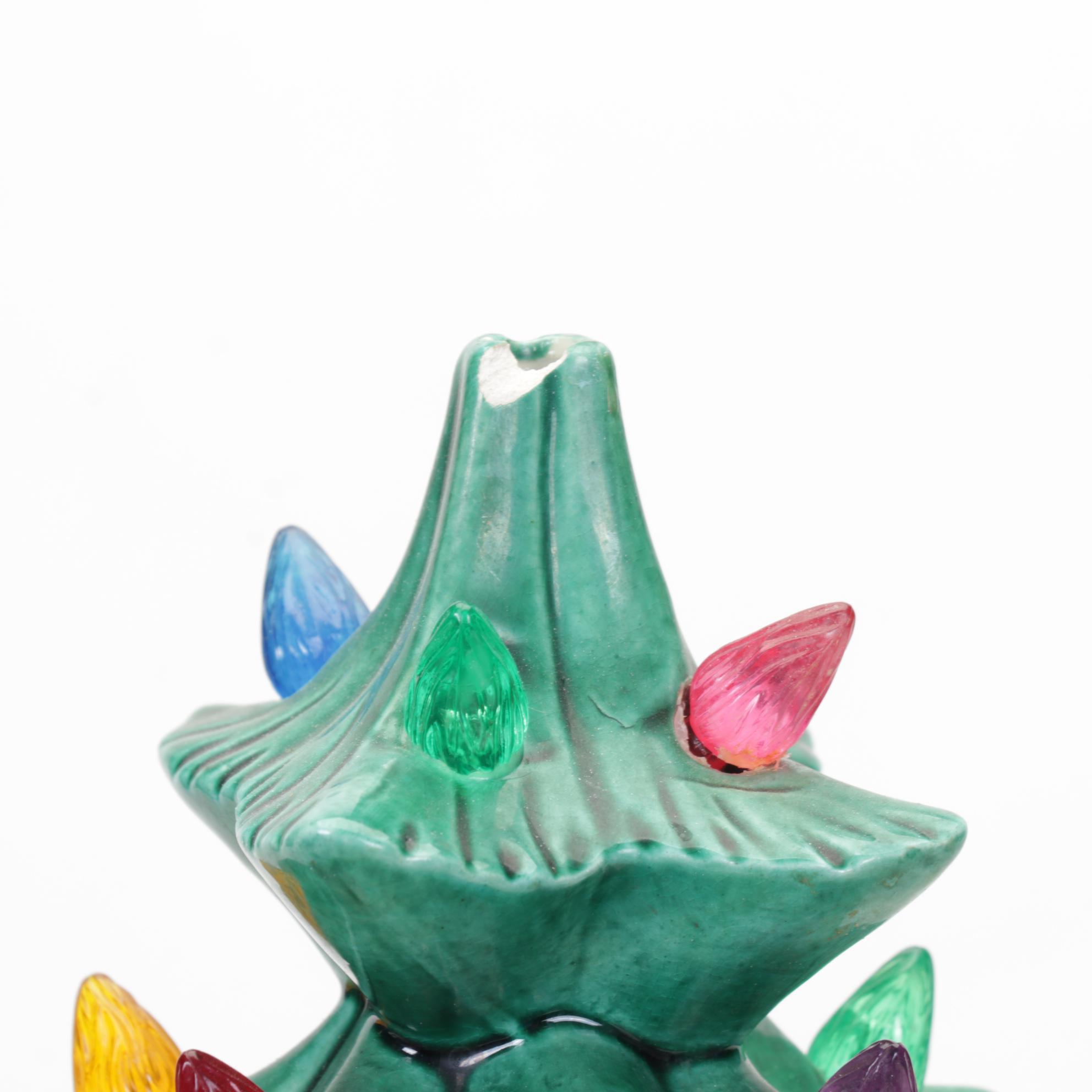 Musical, Light-Up Ceramic Christmas Tree With Novelty Holiday Mugs