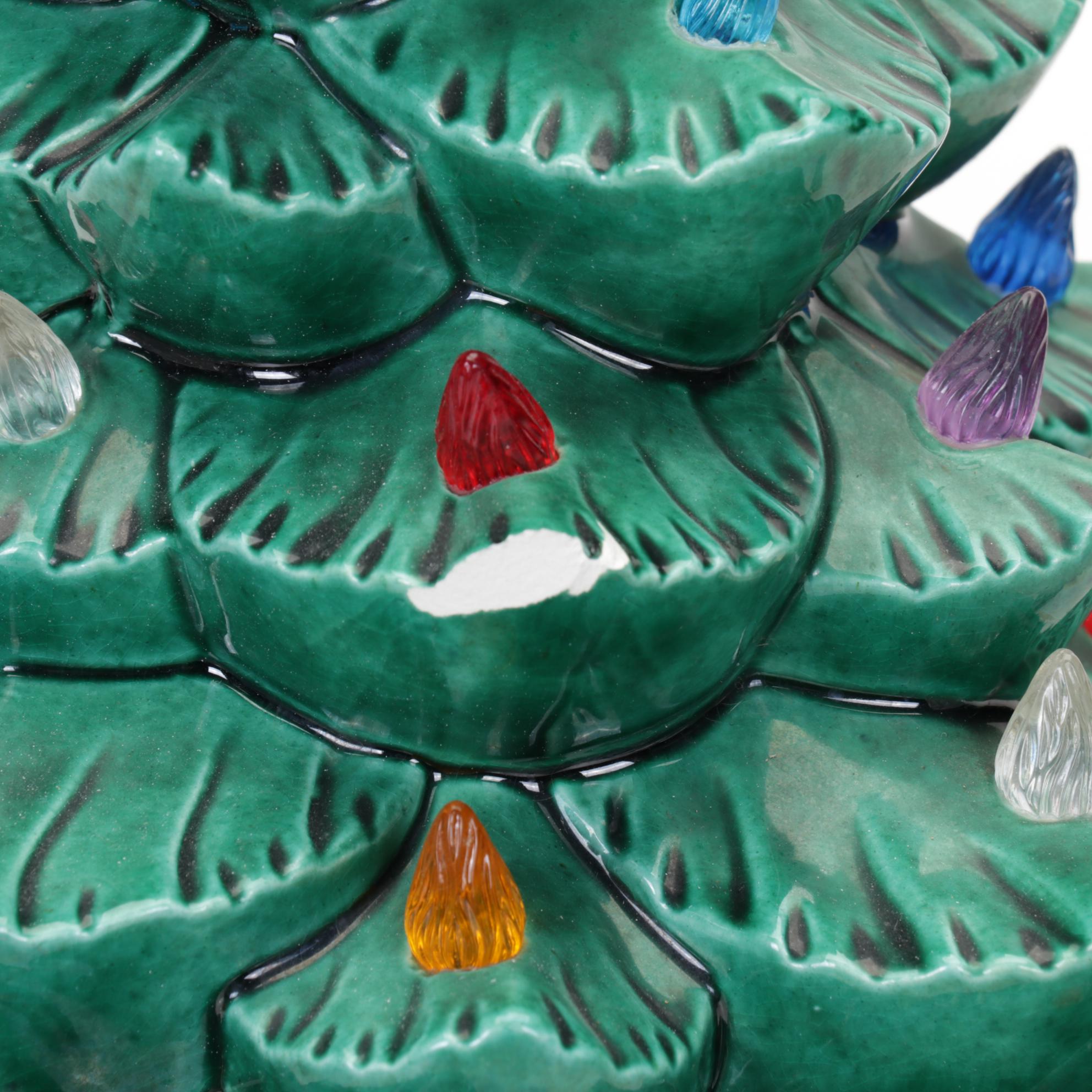 Musical, Light-Up Ceramic Christmas Tree With Novelty Holiday Mugs