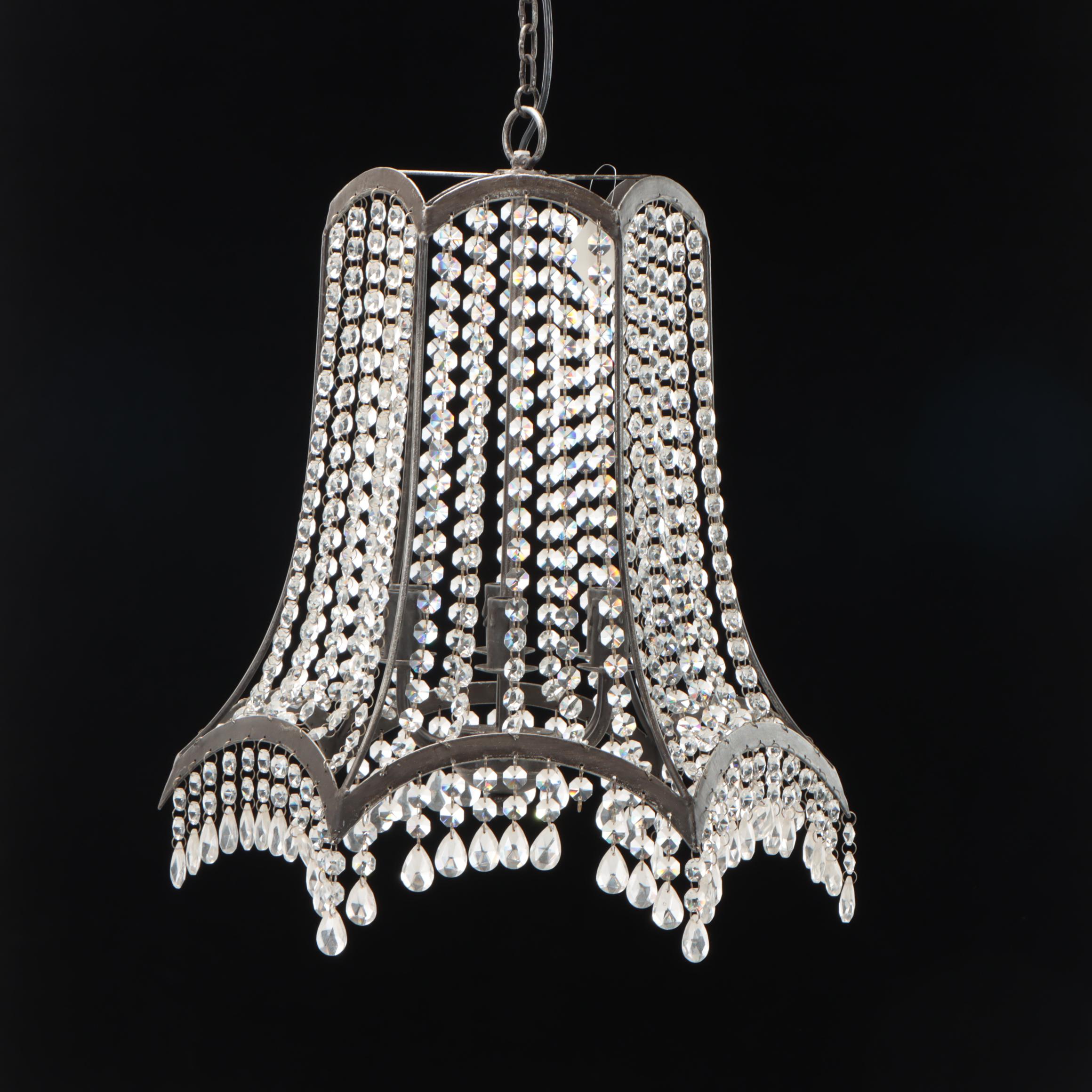 Metal and Crystal Prism Pendant Light EBTH