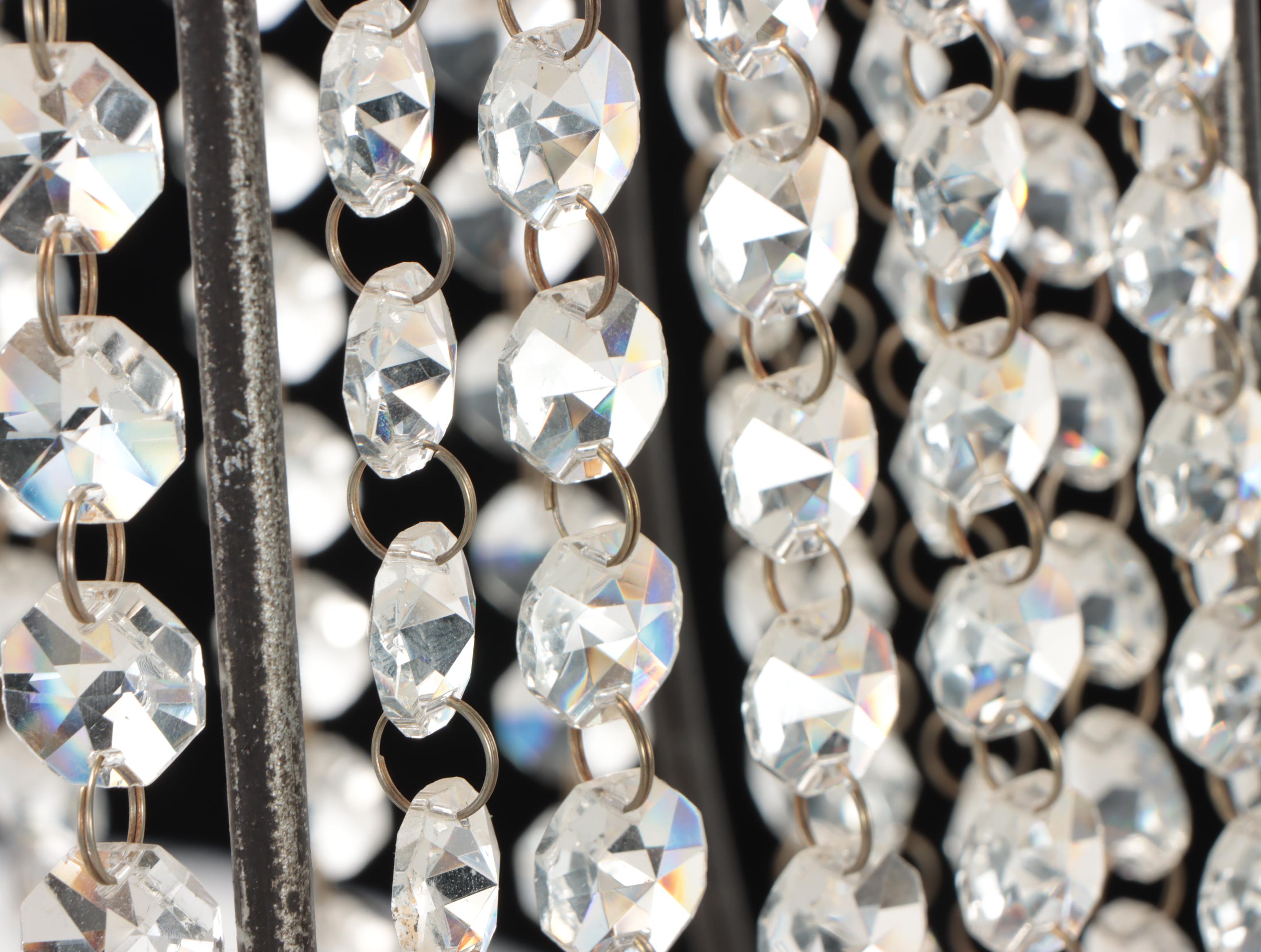 Metal and Crystal Prism Pendant Light