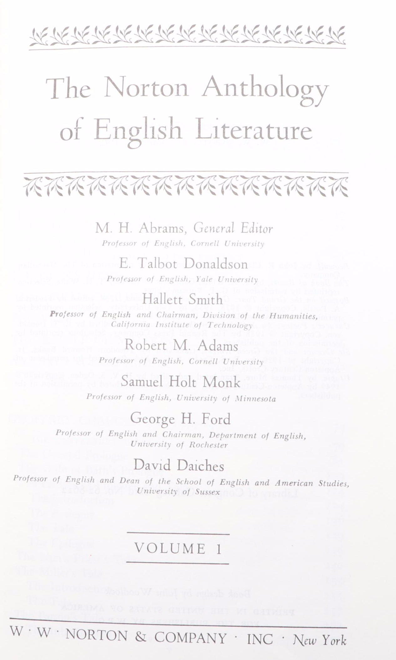 "The Norton Anthology of Literature" Two Volume Set, Mid-20th Century