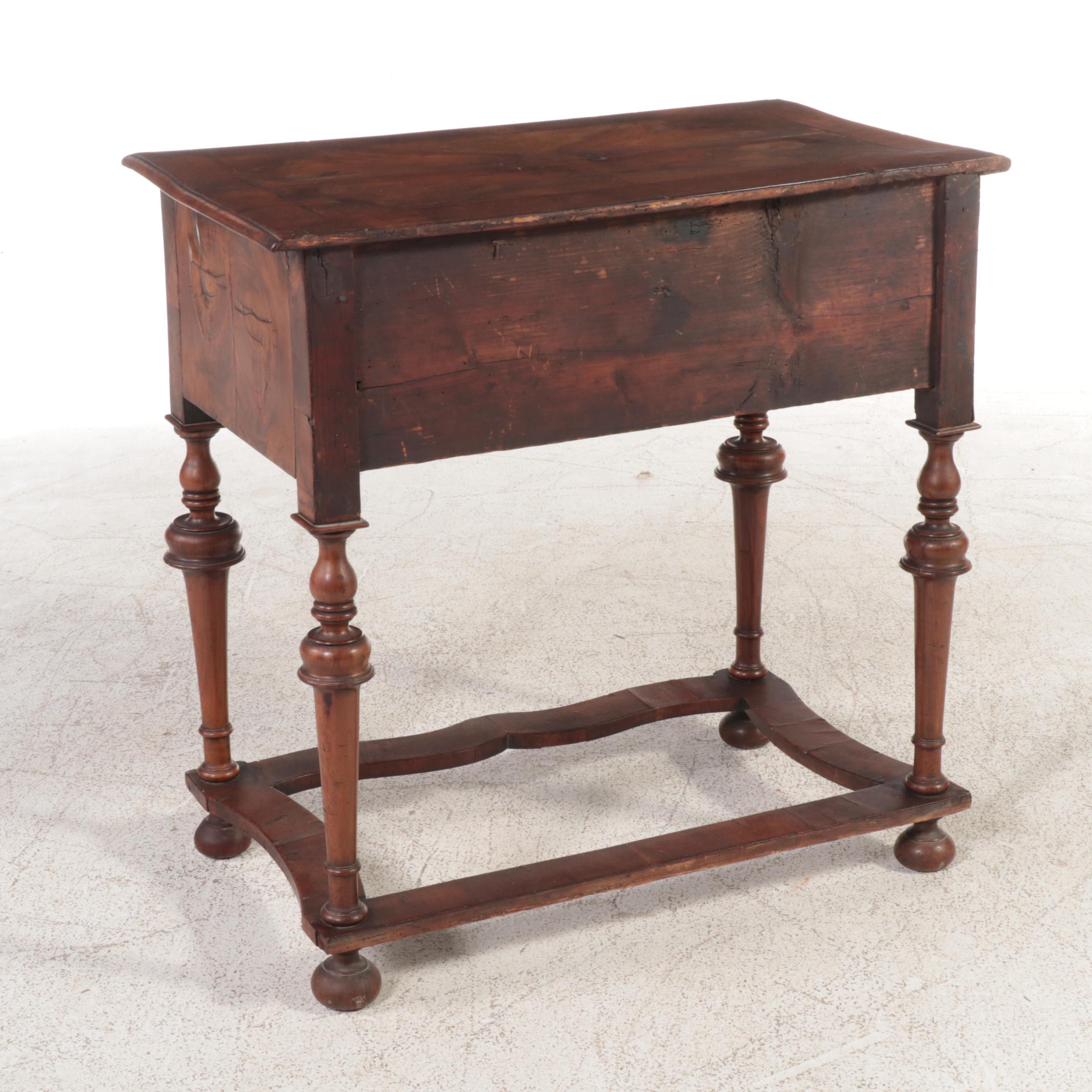 William and Mary Figured Walnut Lowboy, 18th Century