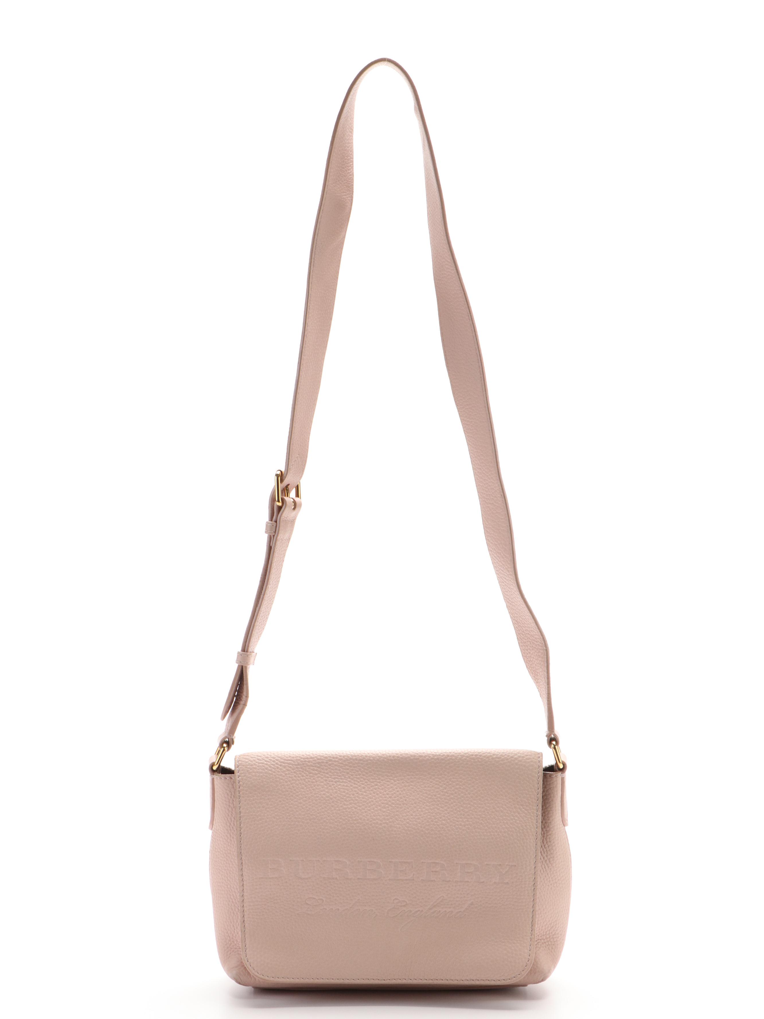 Burberry Light Pink Leather Small Burleigh Shoulder Bag