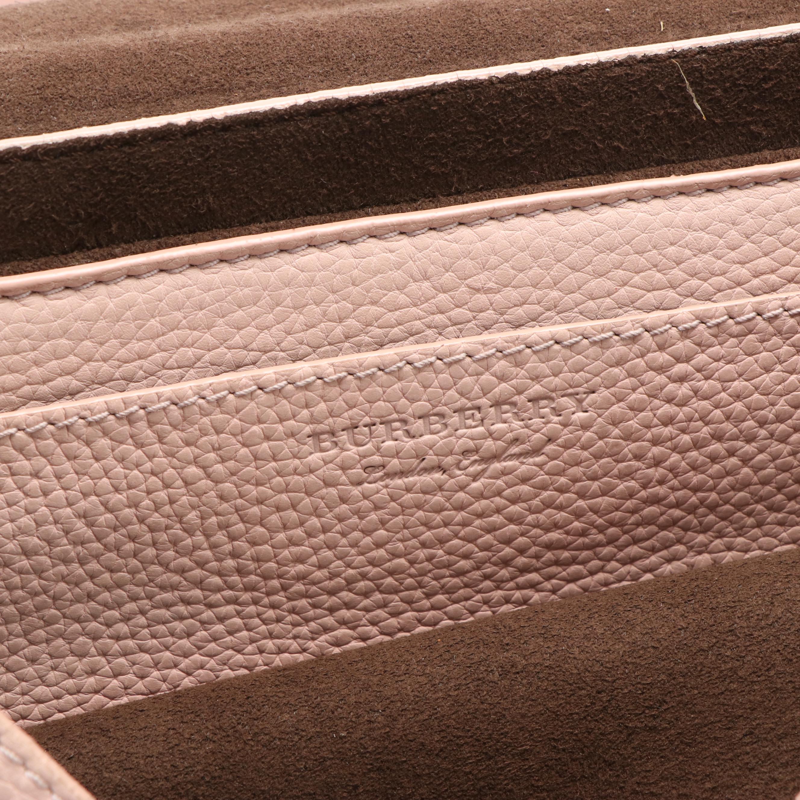 Burberry Light Pink Leather Small Burleigh Shoulder Bag