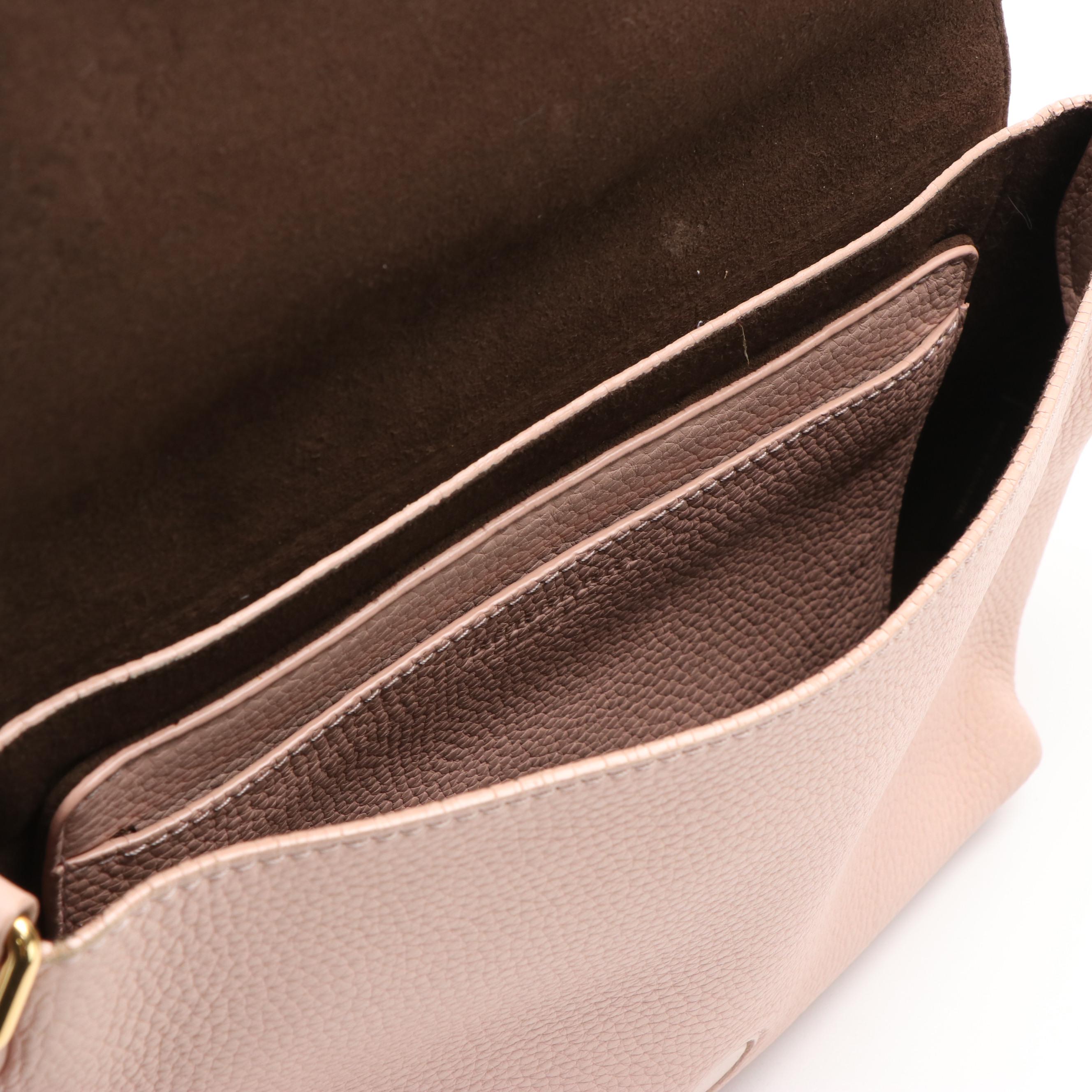 Burberry Light Pink Leather Small Burleigh Shoulder Bag