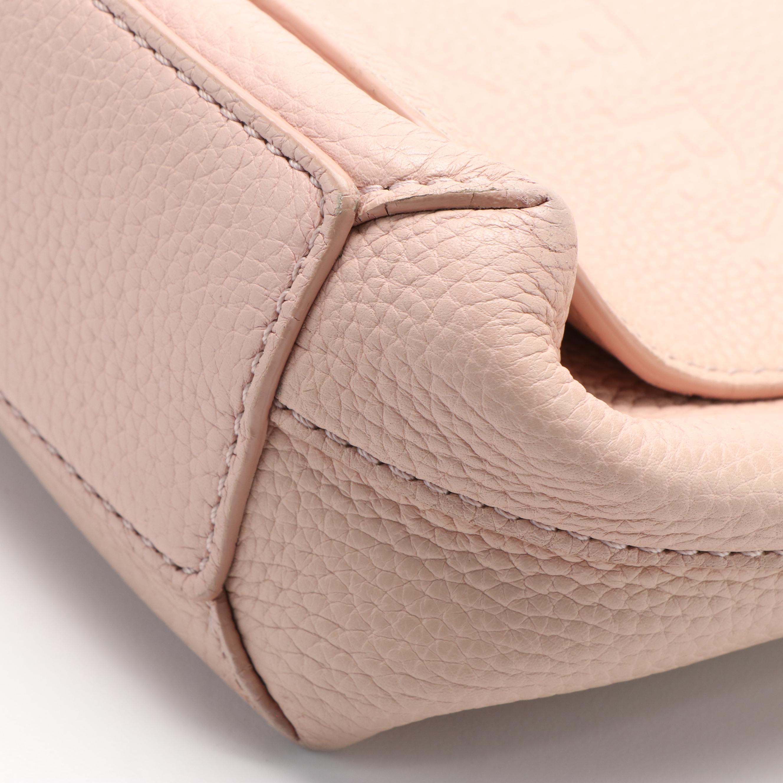 Burberry Light Pink Leather Small Burleigh Shoulder Bag