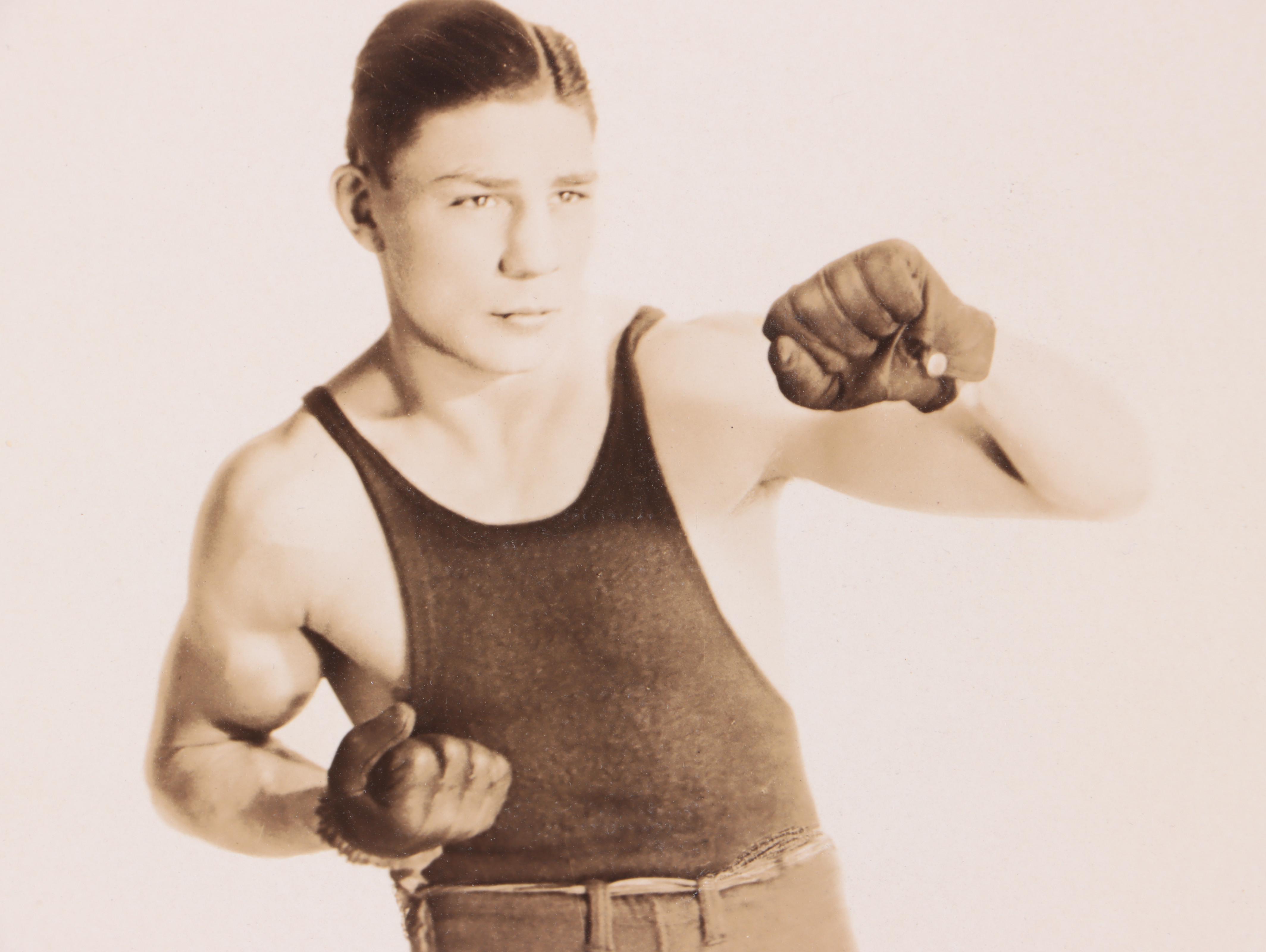 Harry Greb Photograph with Inscription From the Boxer's Family