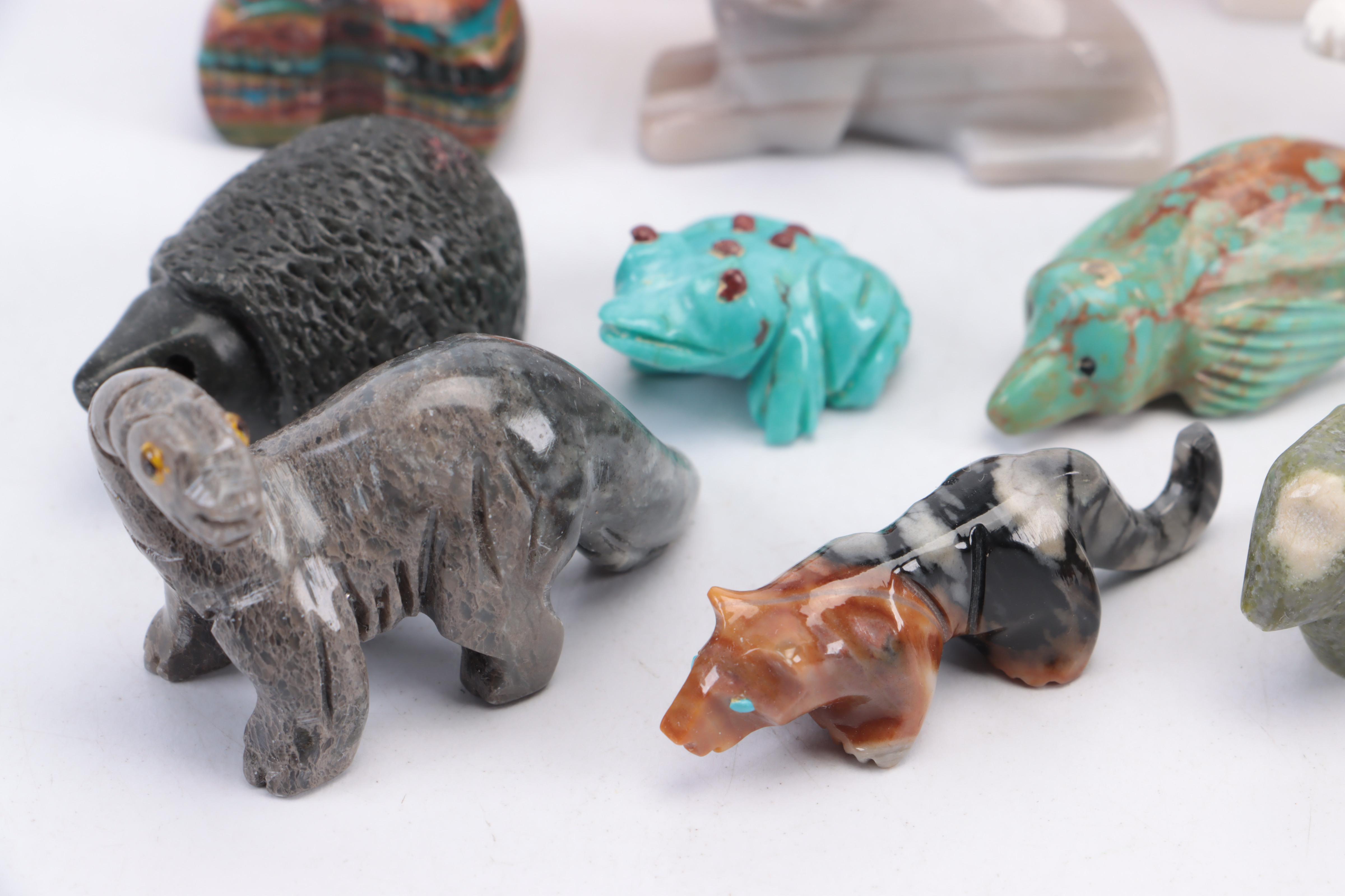 Zuni Carved Stone Fetishes and Other Carved Animal Figurines