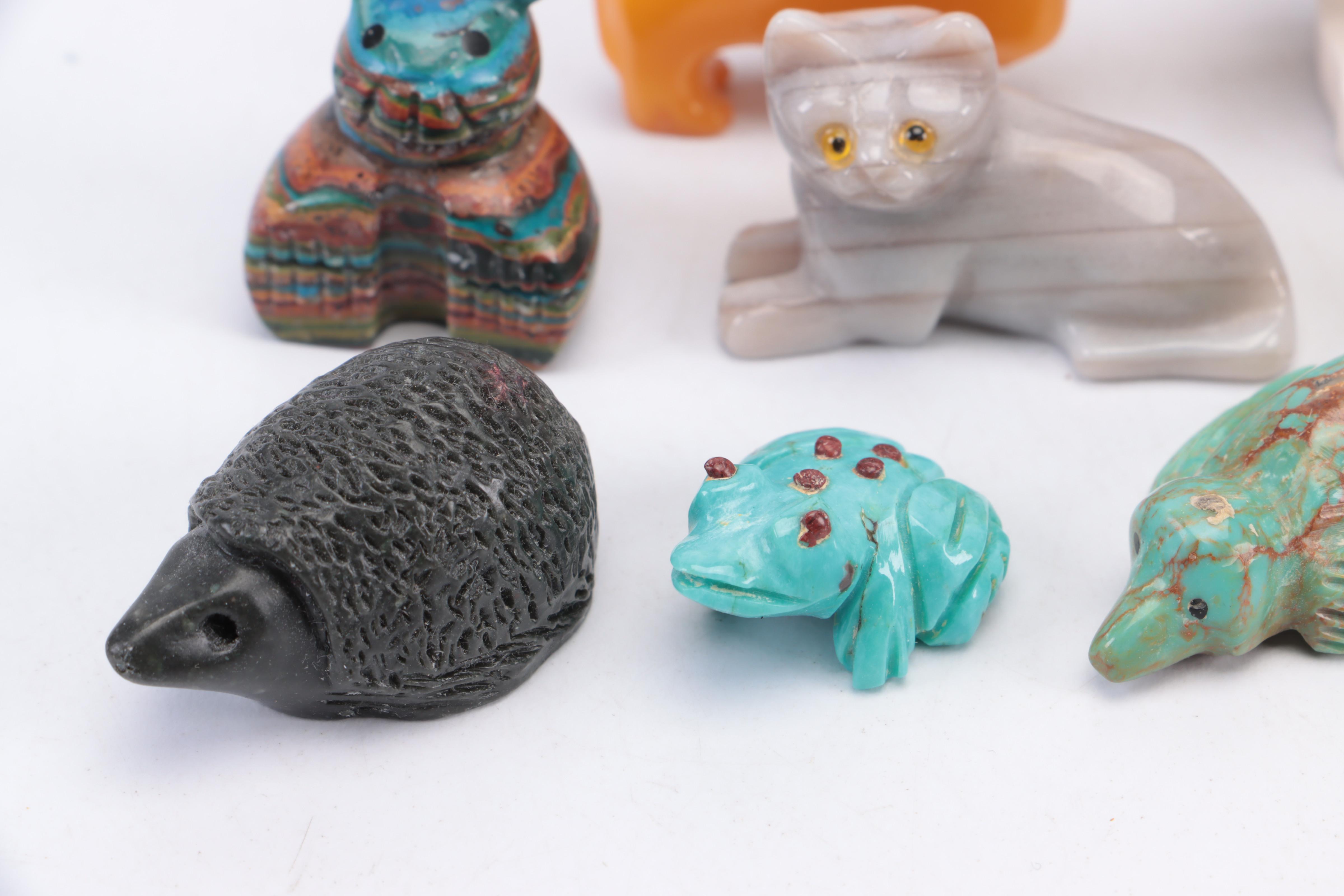 Zuni Carved Stone Fetishes and Other Carved Animal Figurines