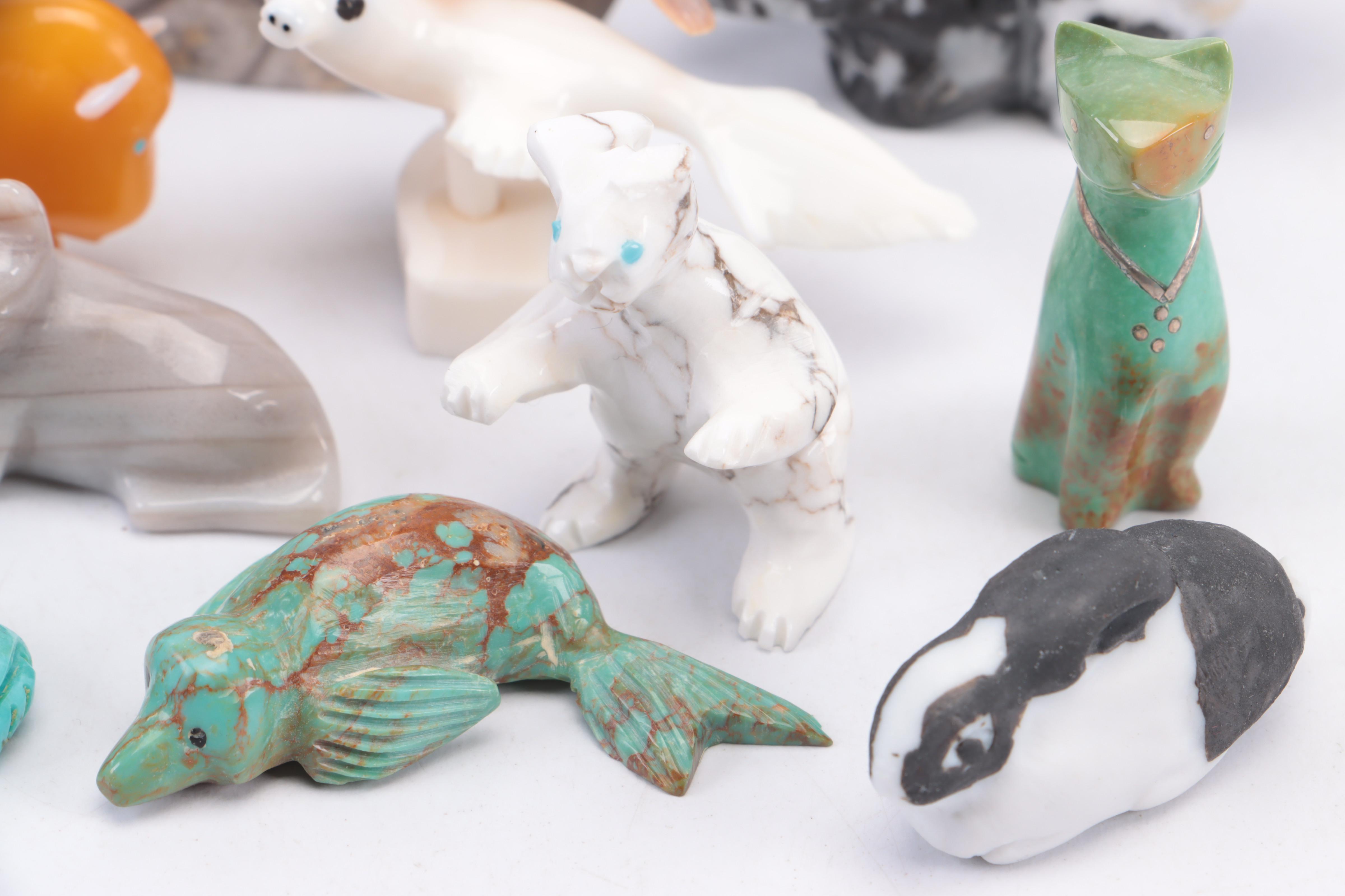 Zuni Carved Stone Fetishes and Other Carved Animal Figurines