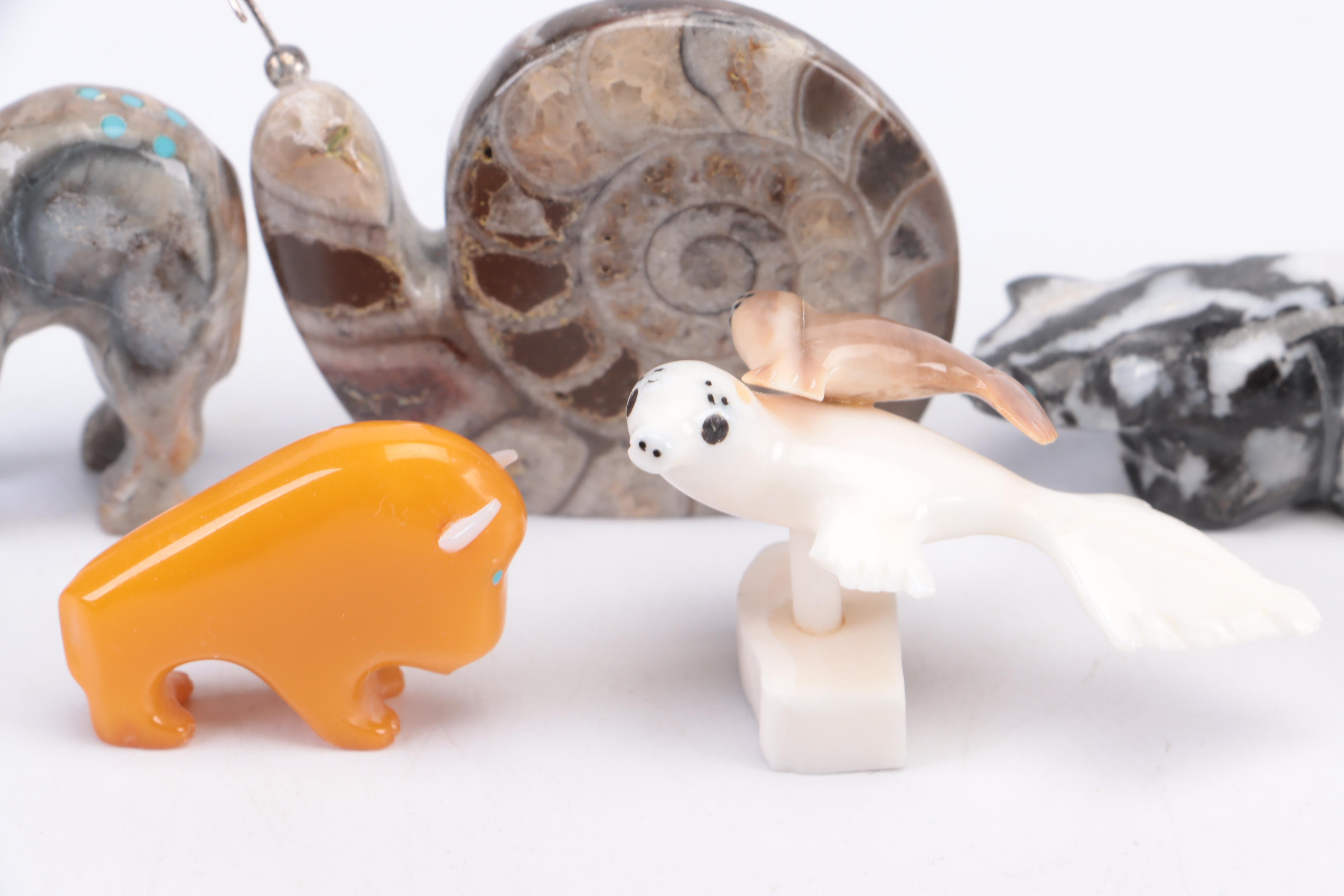 Zuni Carved Stone Fetishes and Other Carved Animal Figurines