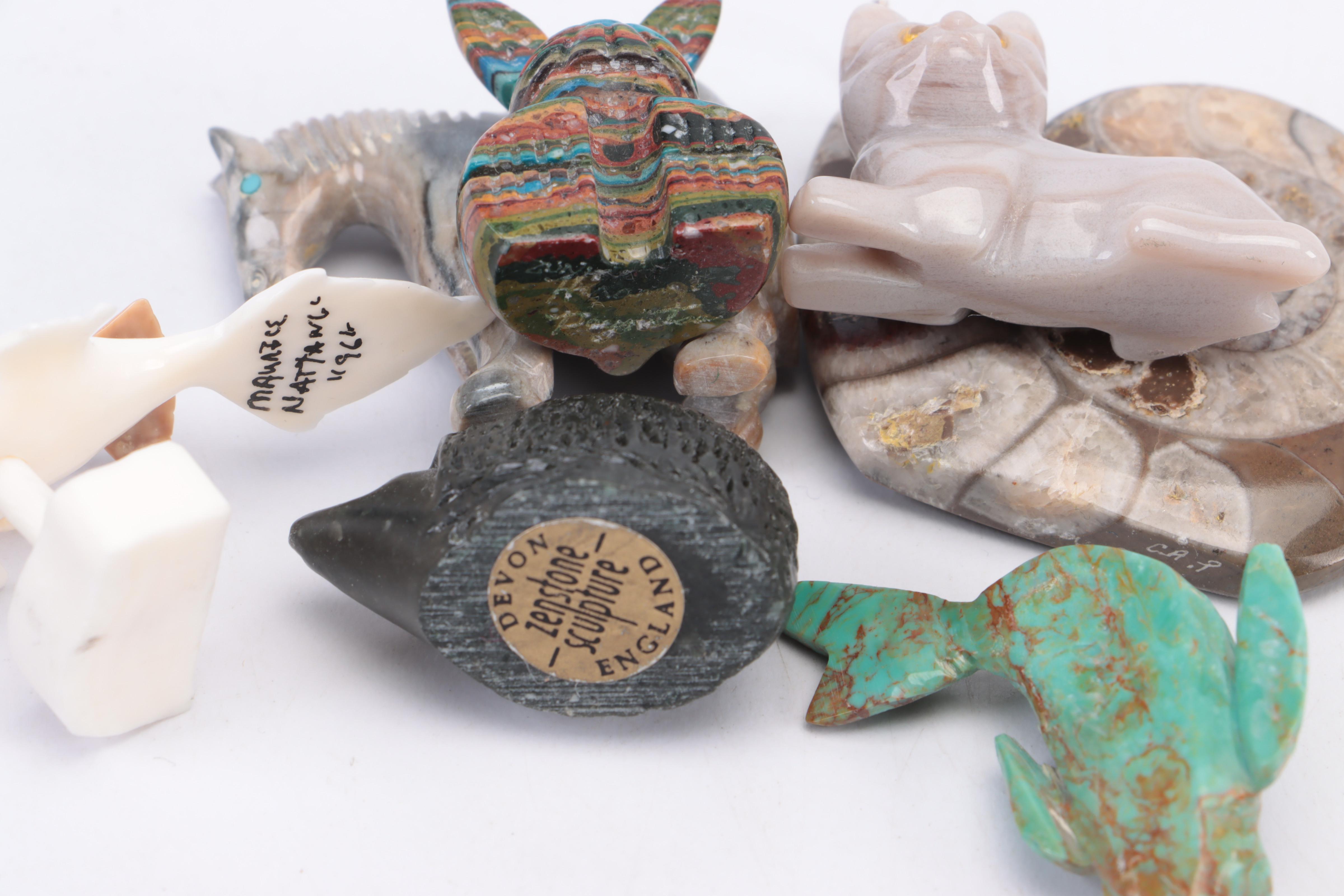 Zuni Carved Stone Fetishes and Other Carved Animal Figurines