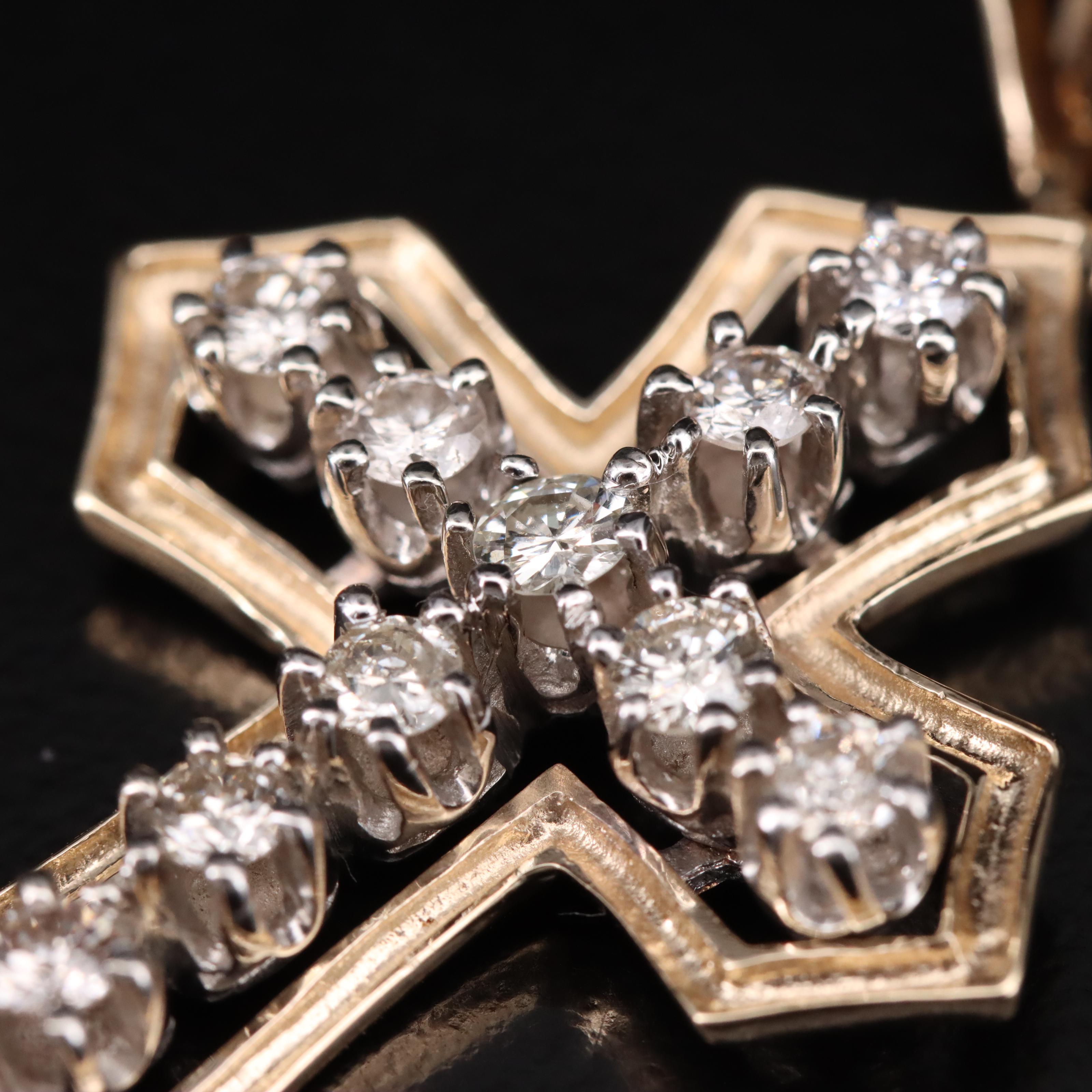 14K 0.86 CTW Diamond Cross Pendant