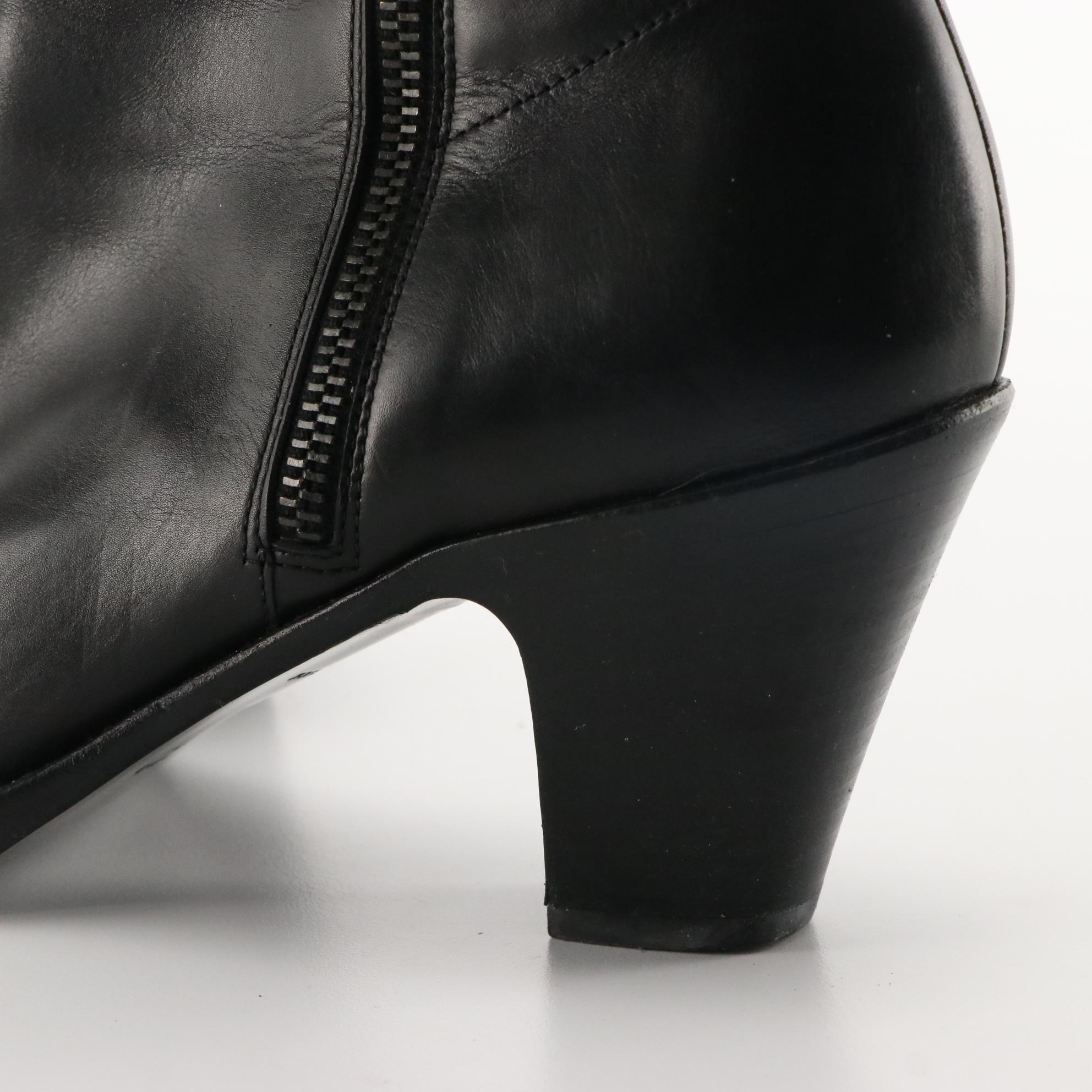 Prada Black Leather Ankle Boots