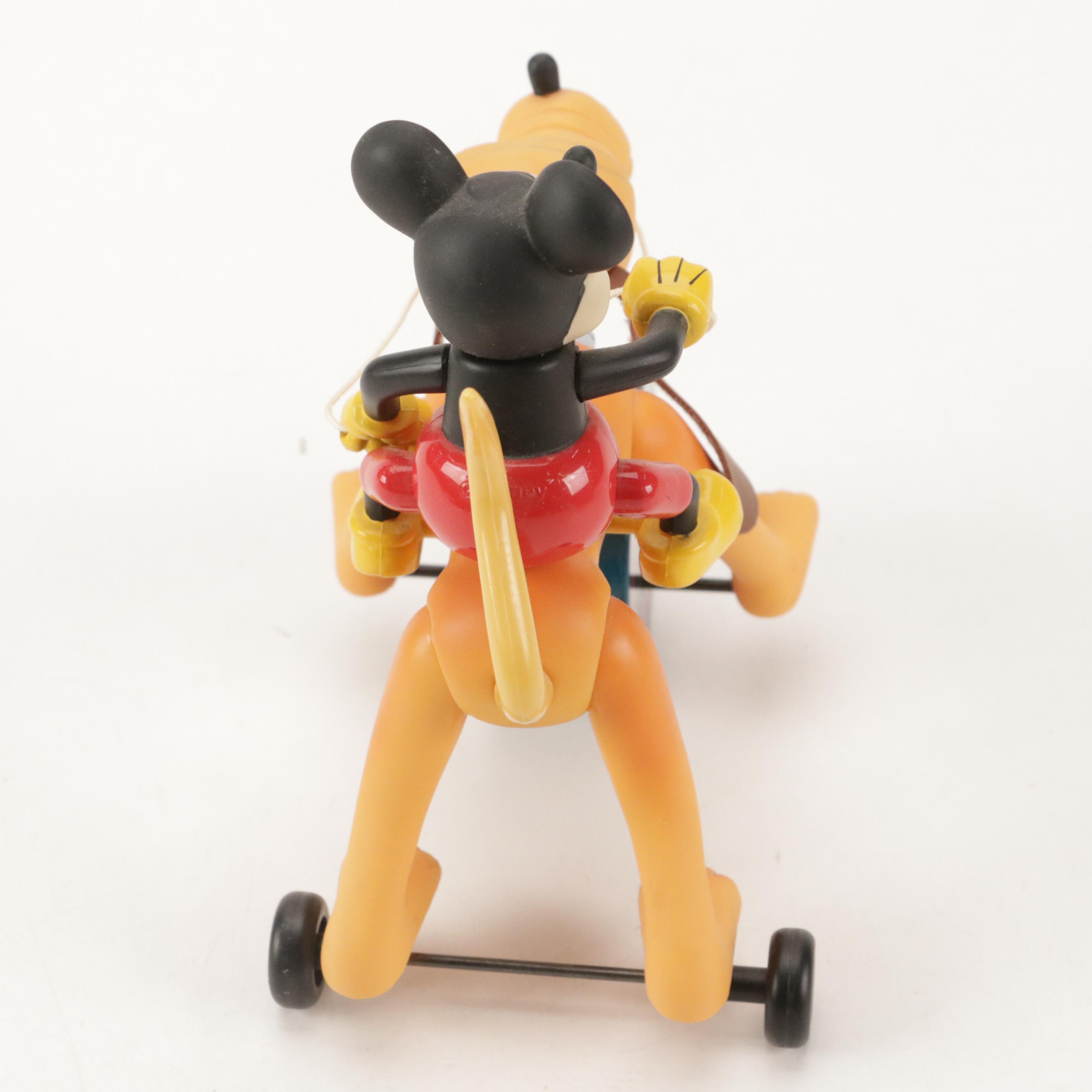 Schylling Toys Disney "Mickey Riding Pluto" Wind-Up Toy, Mid to Late 20th