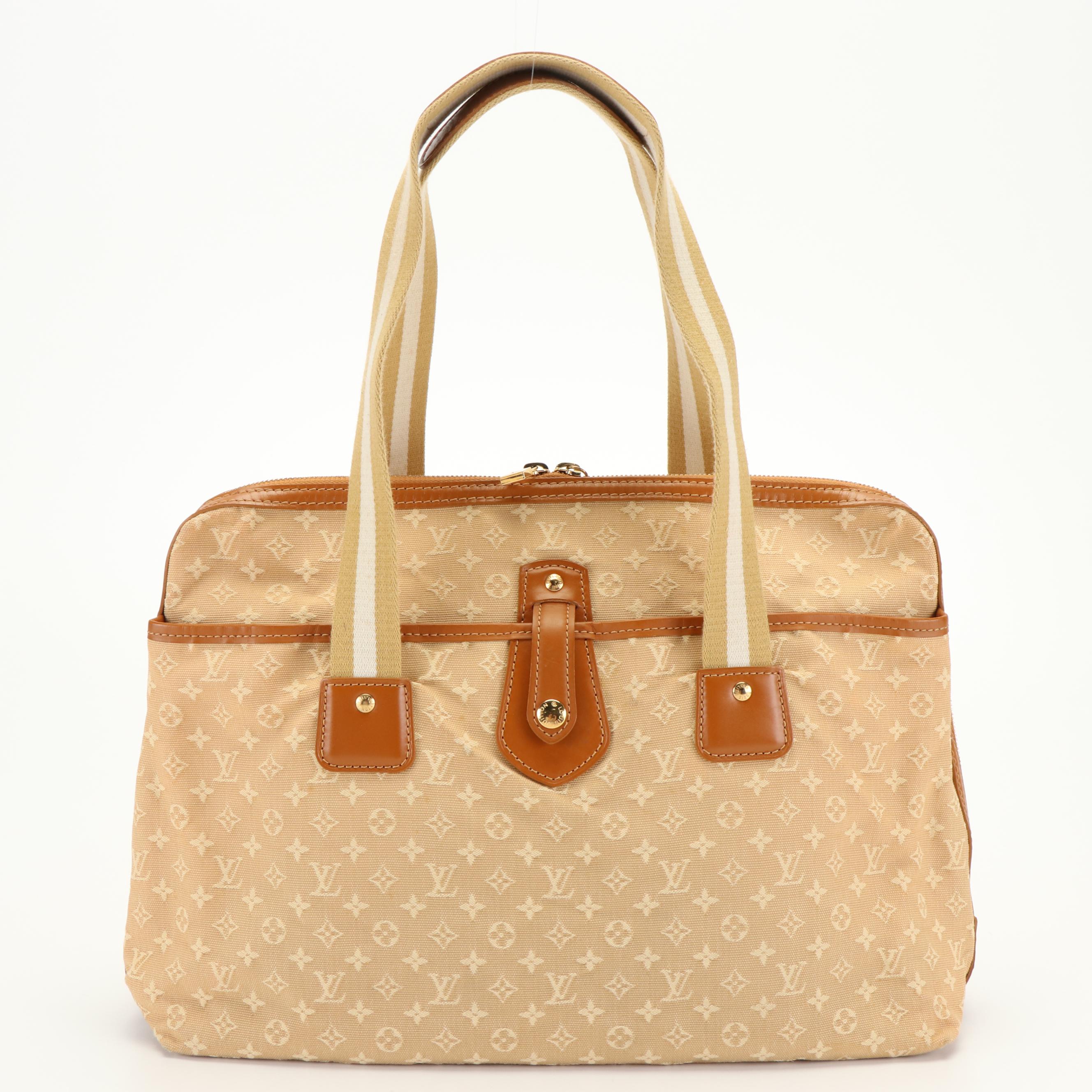 Louis Vuitton Cabas Mary Kate Bag in Biege Mini Lin Canvas