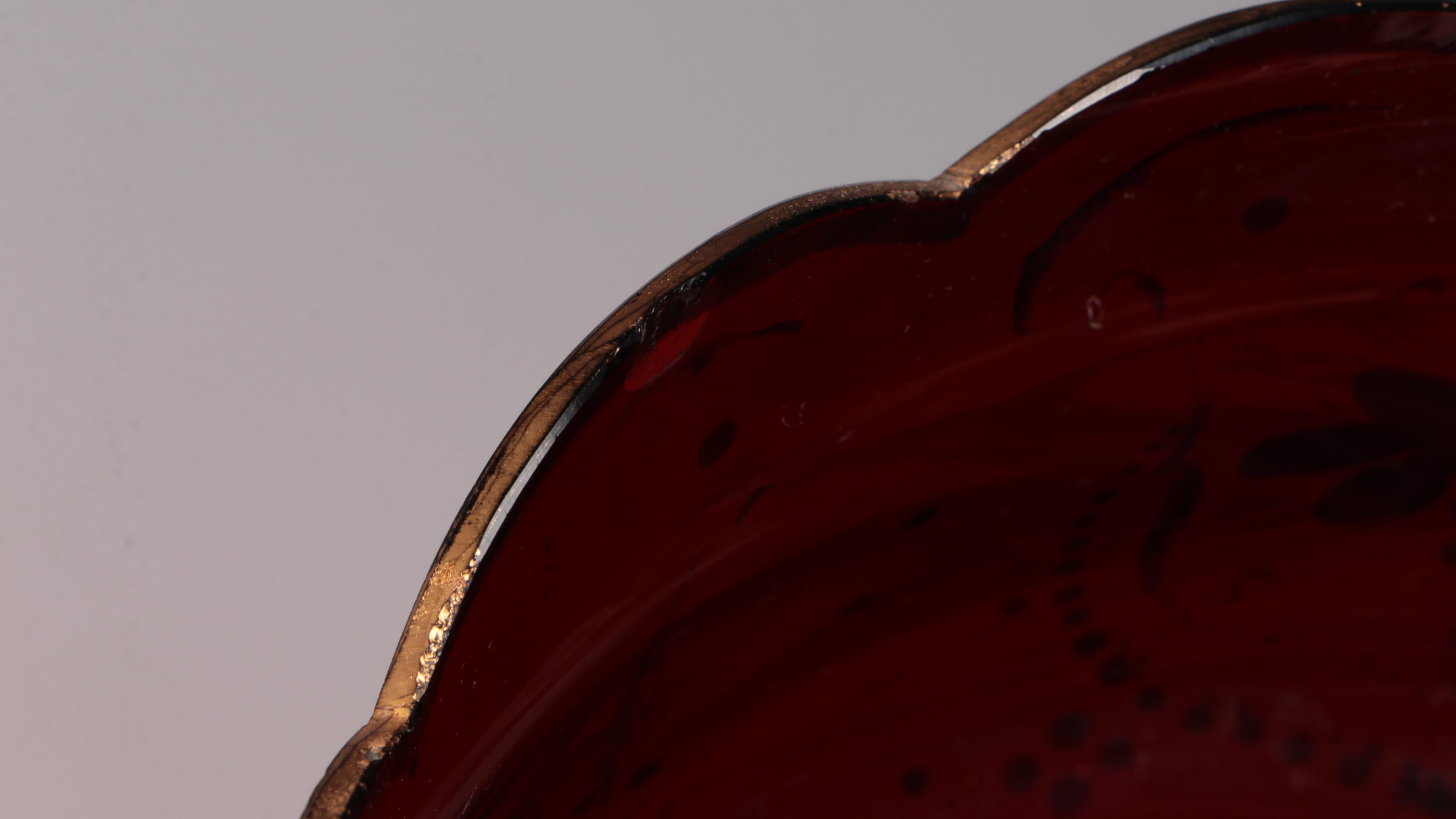 Hand-Painted Ruby Glass Mantle Lusters