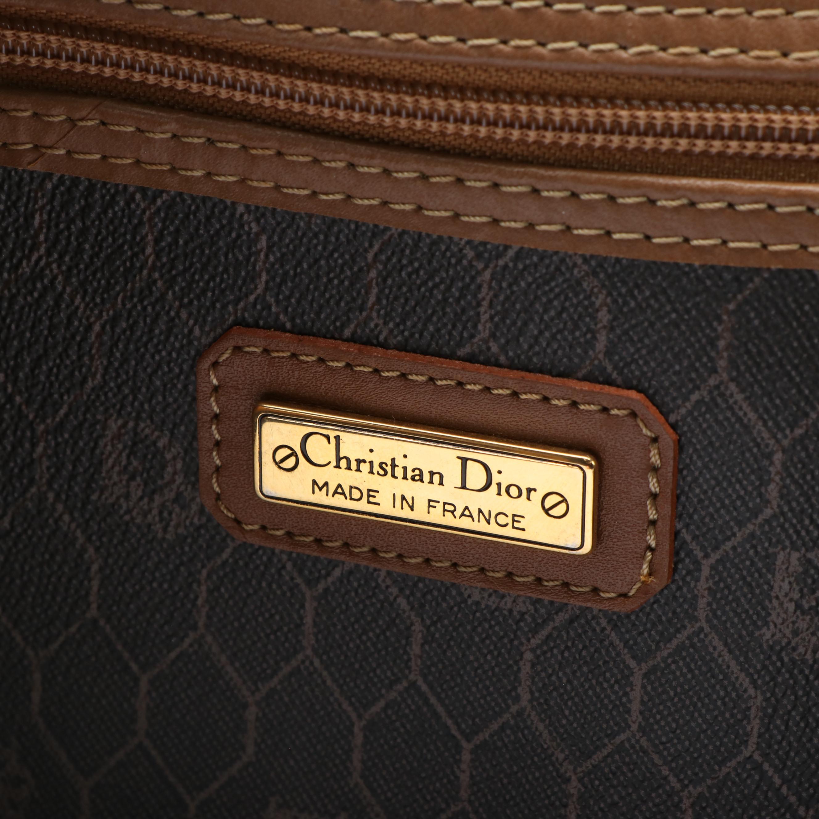 Christian Dior Travel Duffel Bag in Coated Canvas with Leather Trim EBTH