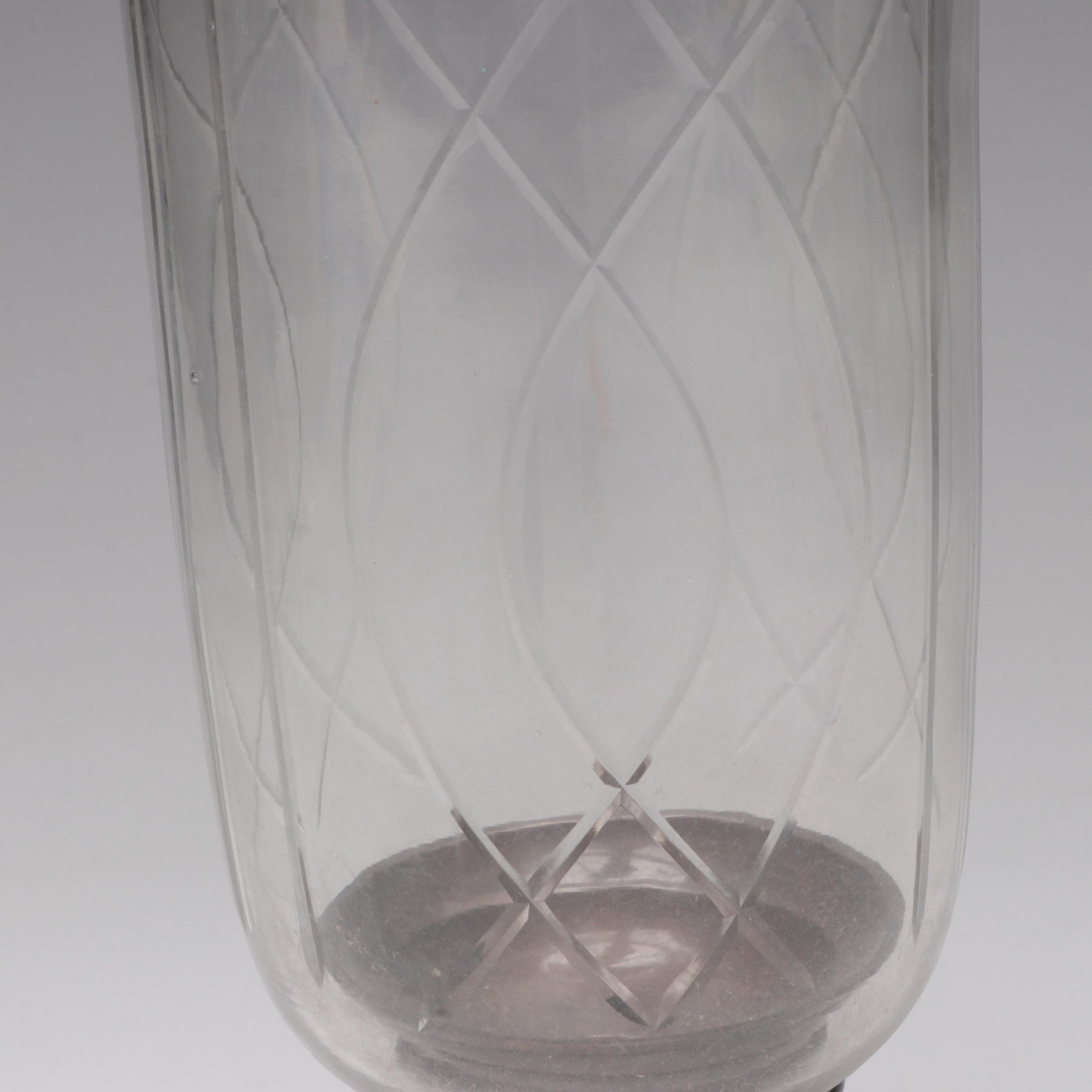 Glass and Brass Hanging Candle Lantern