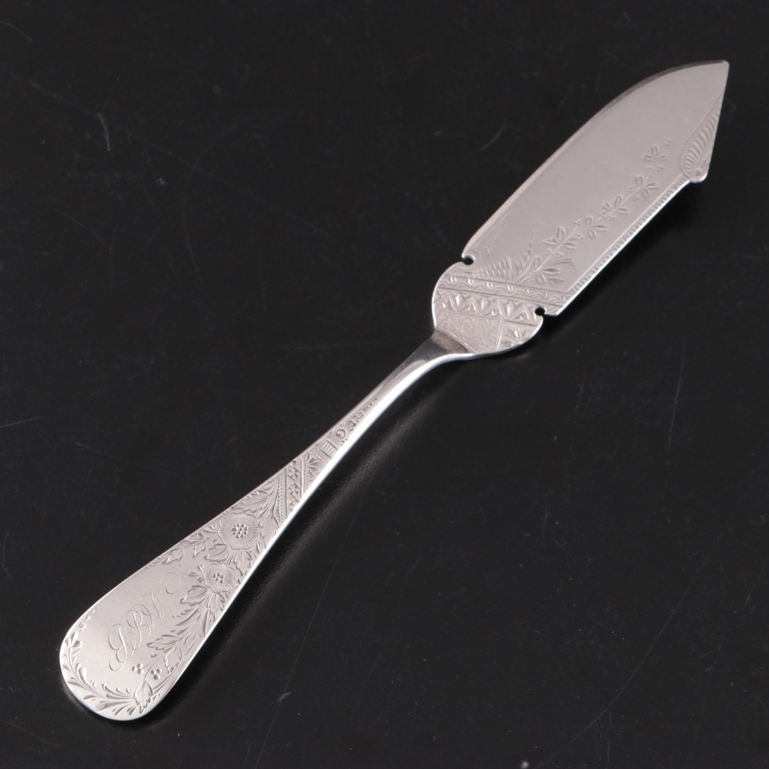 American Engraved Sterling Silver Flatware, 19th Century